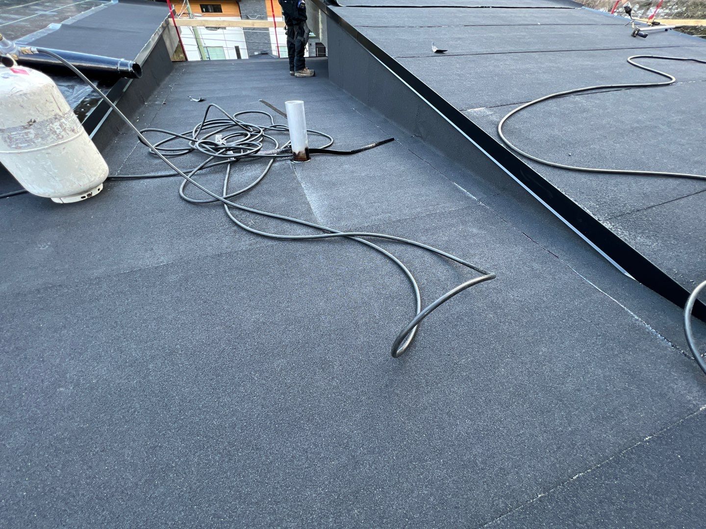 Commercial Roofing Installation using IKO 2ply sbs  by Top Notch Roofing Inc
