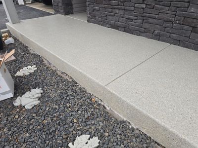 Post Falls Patio and Walkway Transformation with Quartzite Hybrid Finish