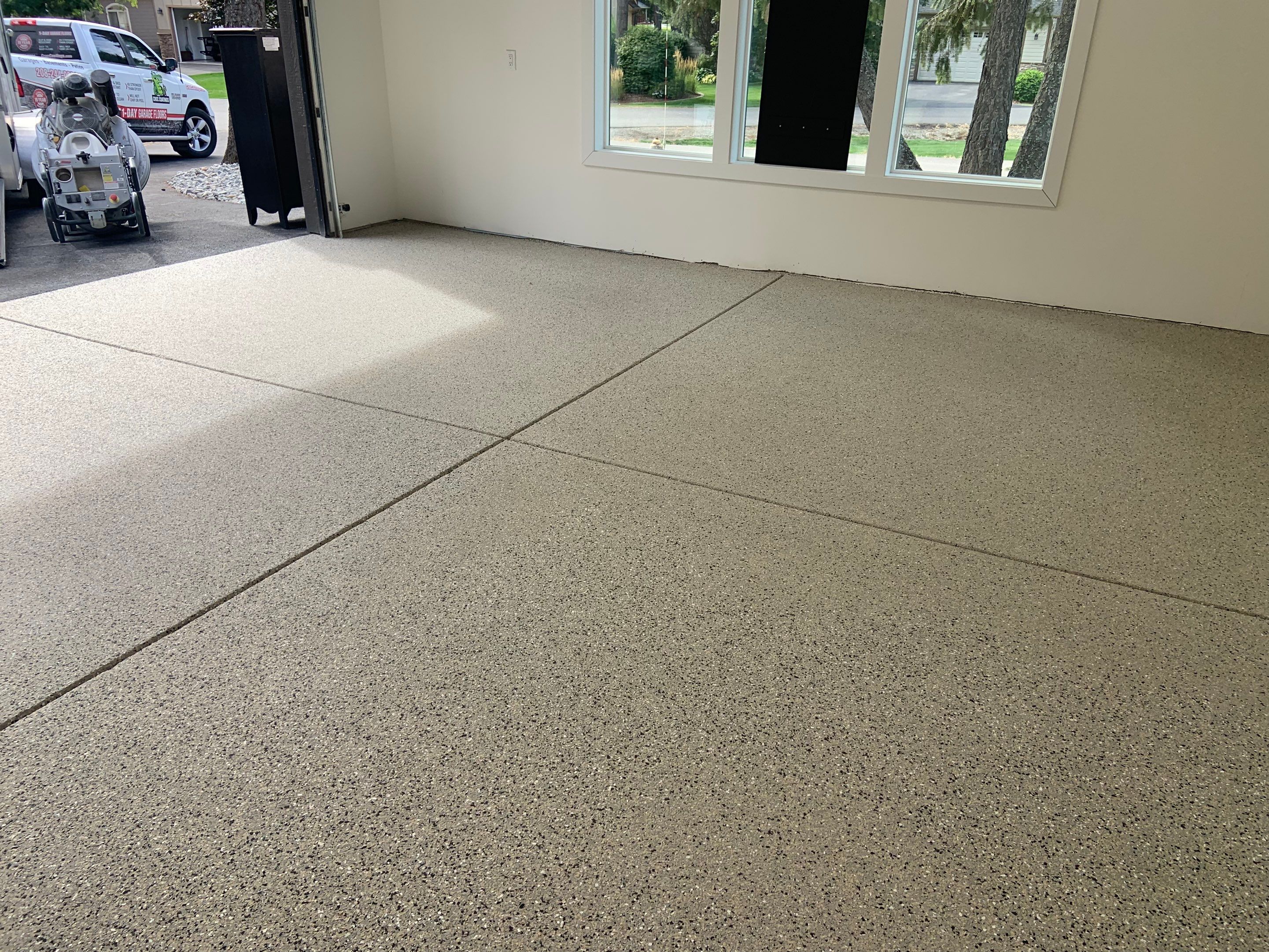 Garage Transformation using Mediterranean Colorway by Croc Coatings, LLC