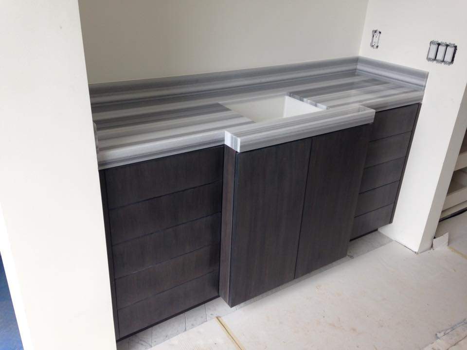 Bathroom renovations in porgress by Mena stone surfaces