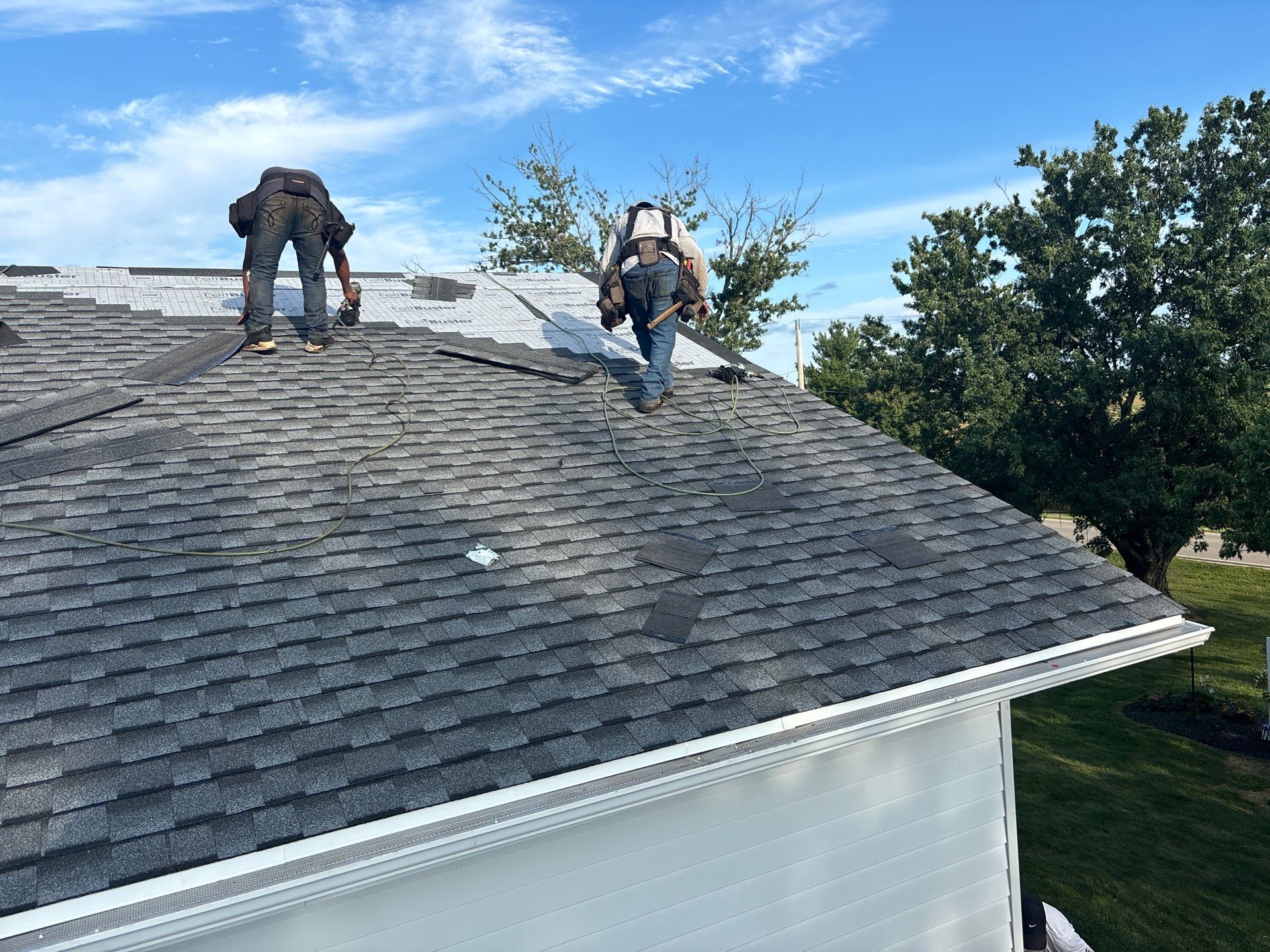 Residential Roofing Installation using Timberline UHDZ Shingles - Pewter Gray by RoofX 