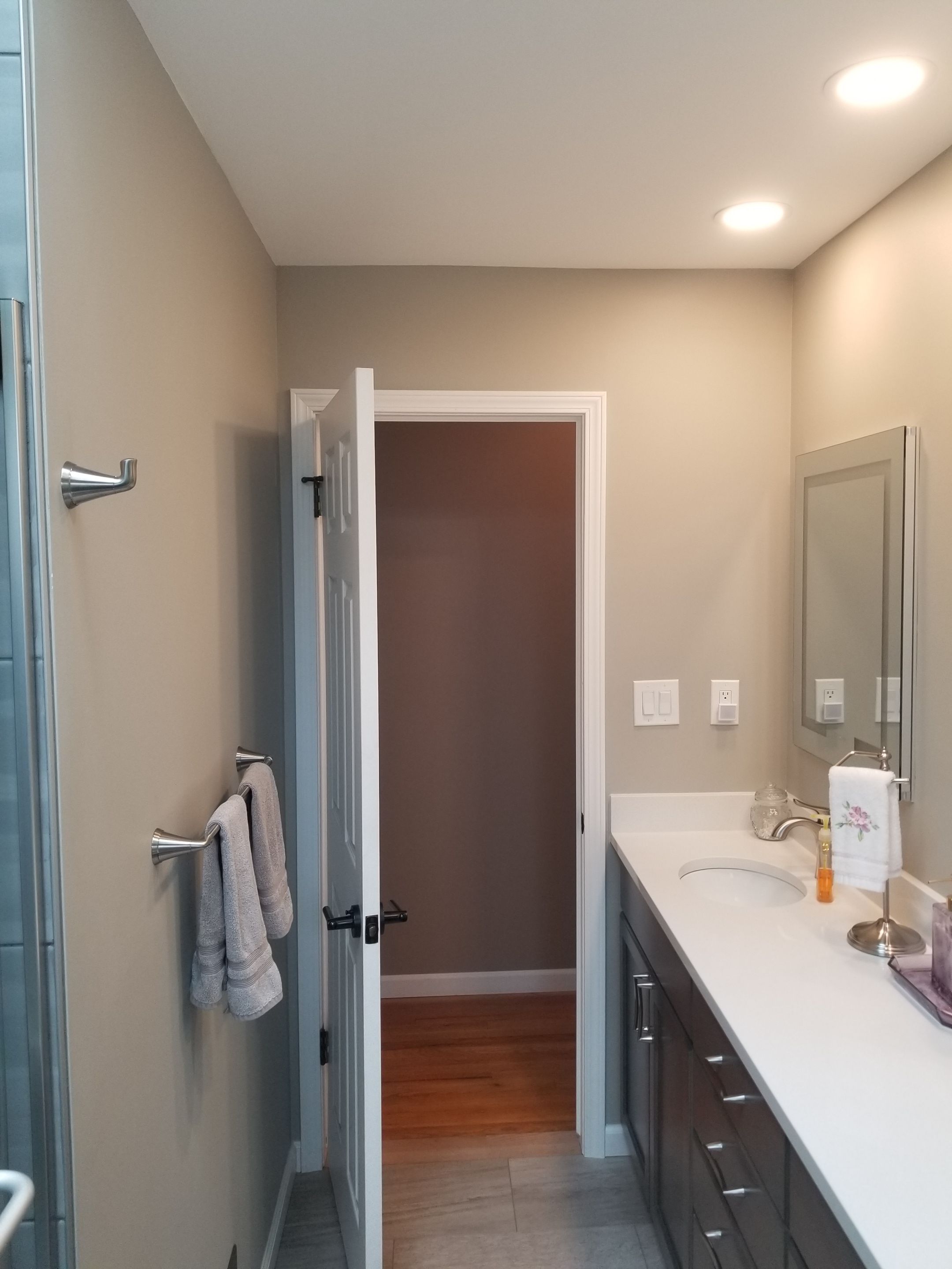 Remodel full bathroom new tile walk in shower plus 2nd half bath Powder room in Livonia, MI by Northwest Construction