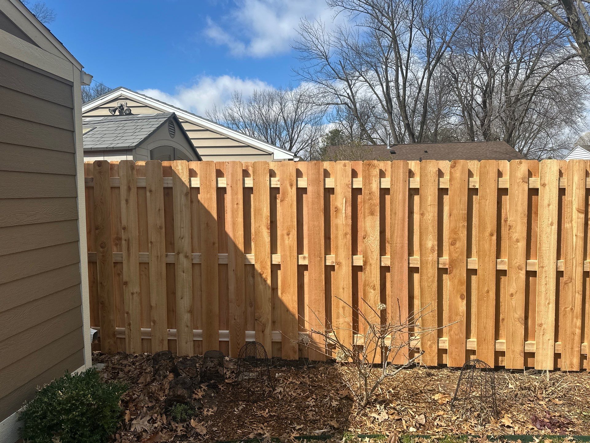 Cedar Privacy Fence Shadowbox Installation in Cedar Falls by Perfect Picket Fence and Stain