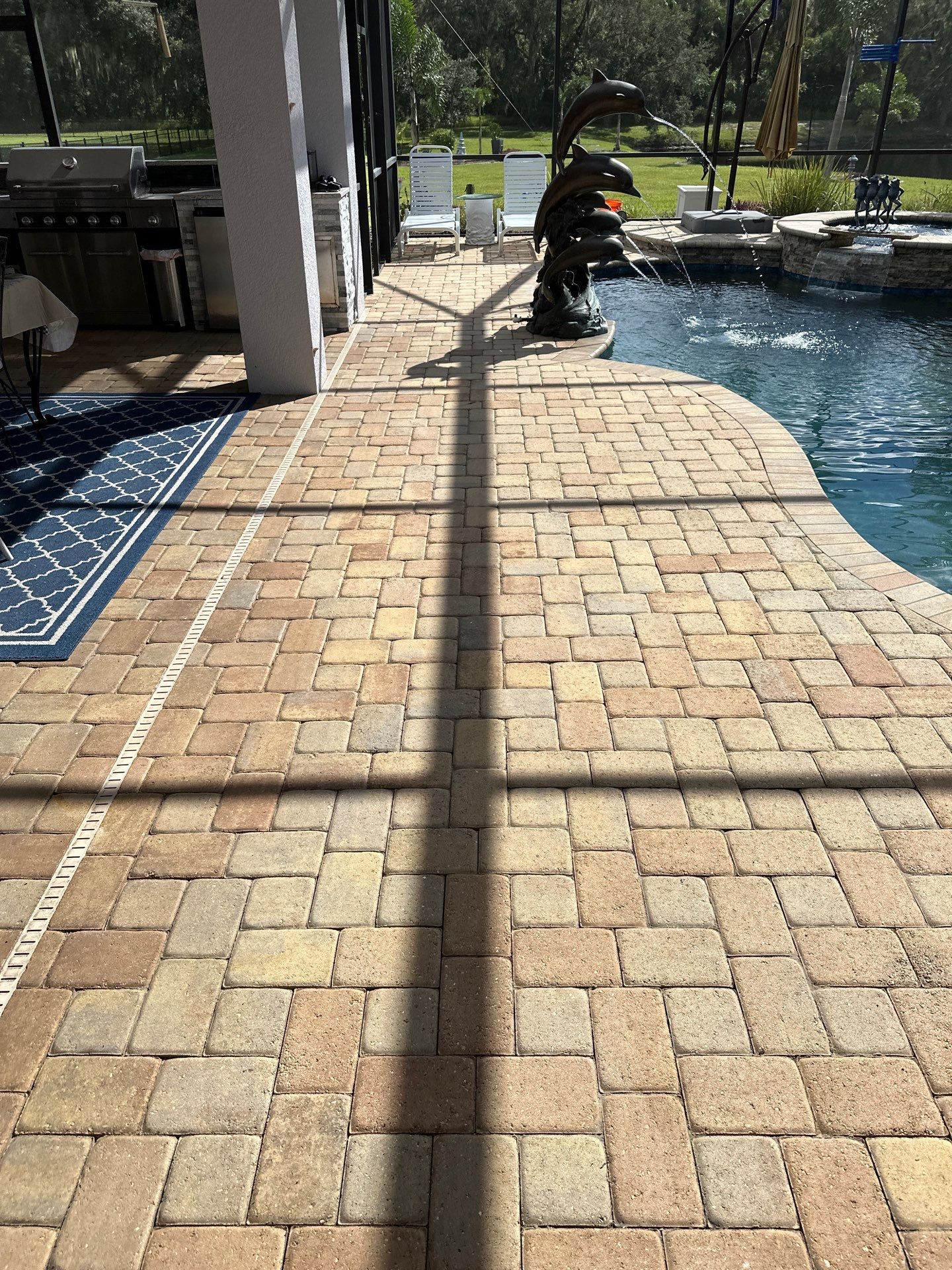 Paver Driveway, Pool Deck, Outdoor Furniture & Culvert Cleaning in Winding River Community, Bradenton, FL | Sunshine AquaWash by Sunshine AquaWash