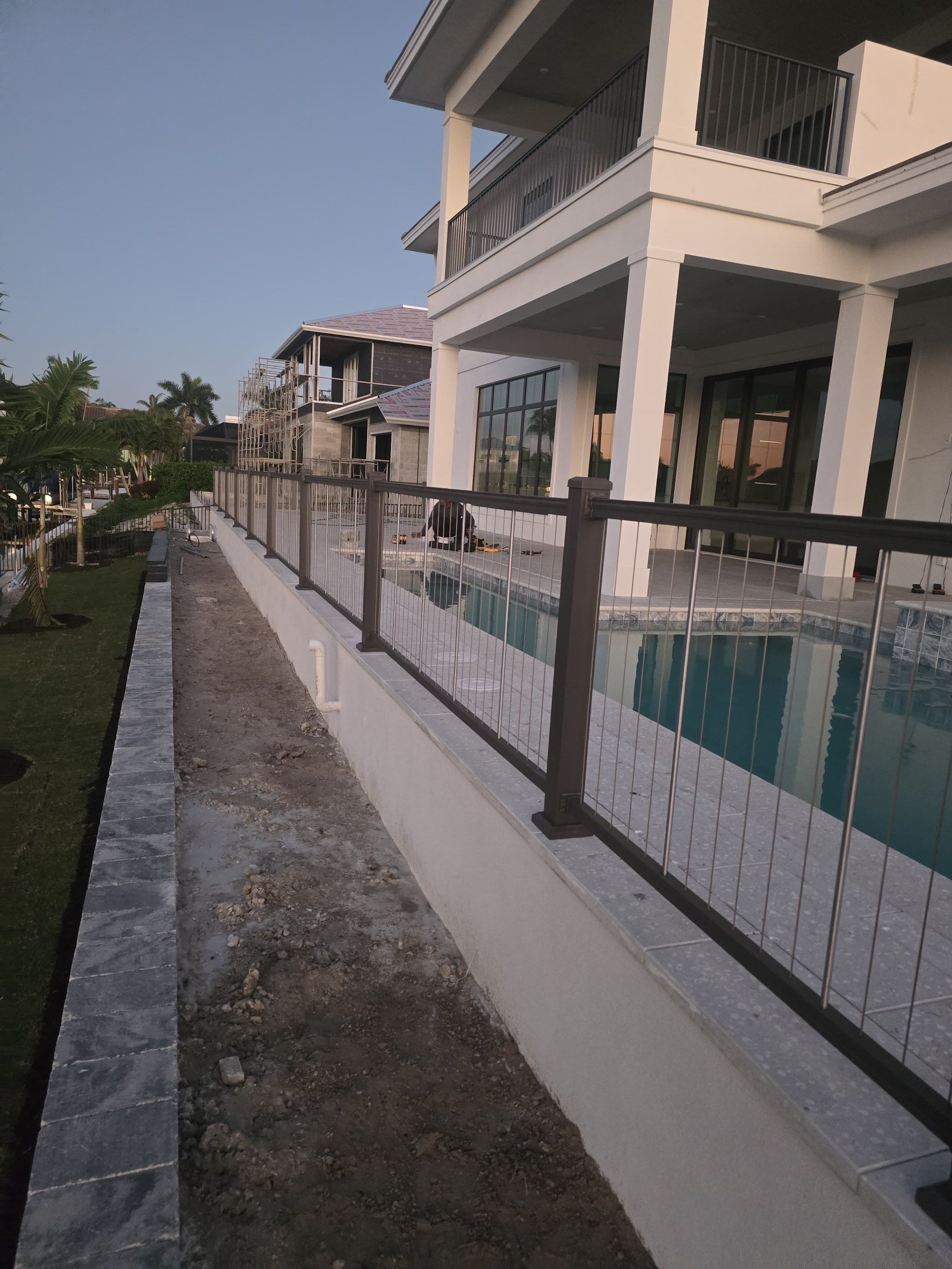 Bronze Aluminum Fence and Cable Railing in Marco Island by True Fence LLC