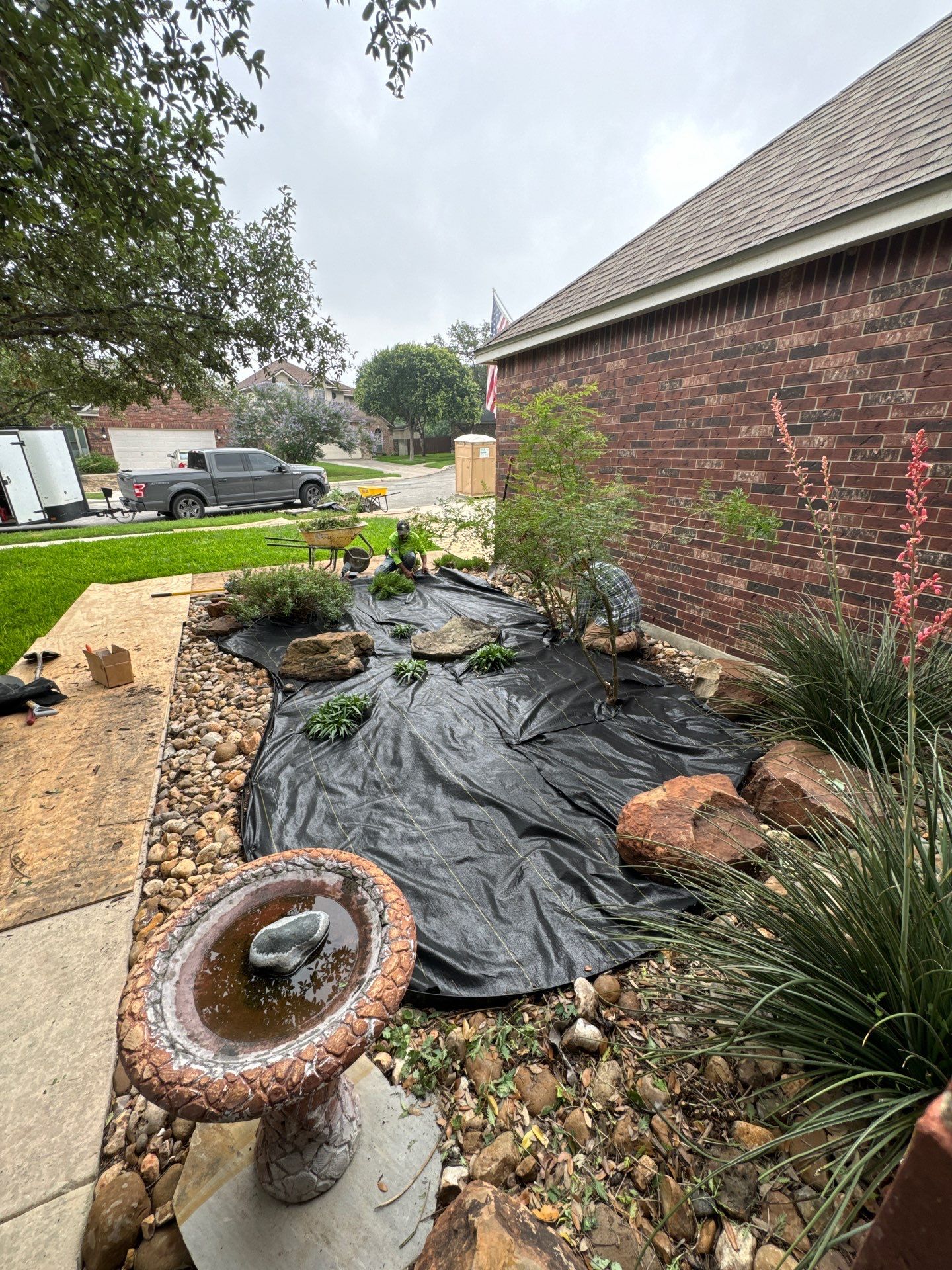 Landscaping Enhancement  using Texas Black Gravel by Hole In One Lawns, LLC