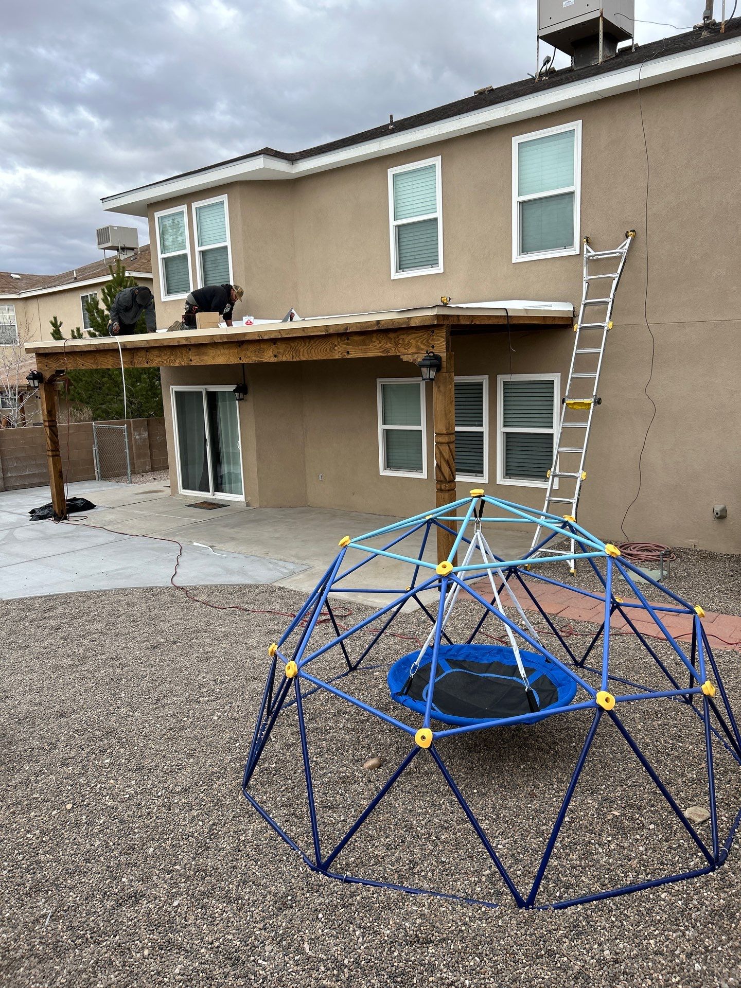 Patio Cover using Carved Douglas Fur by Rio Grande Building & Storage