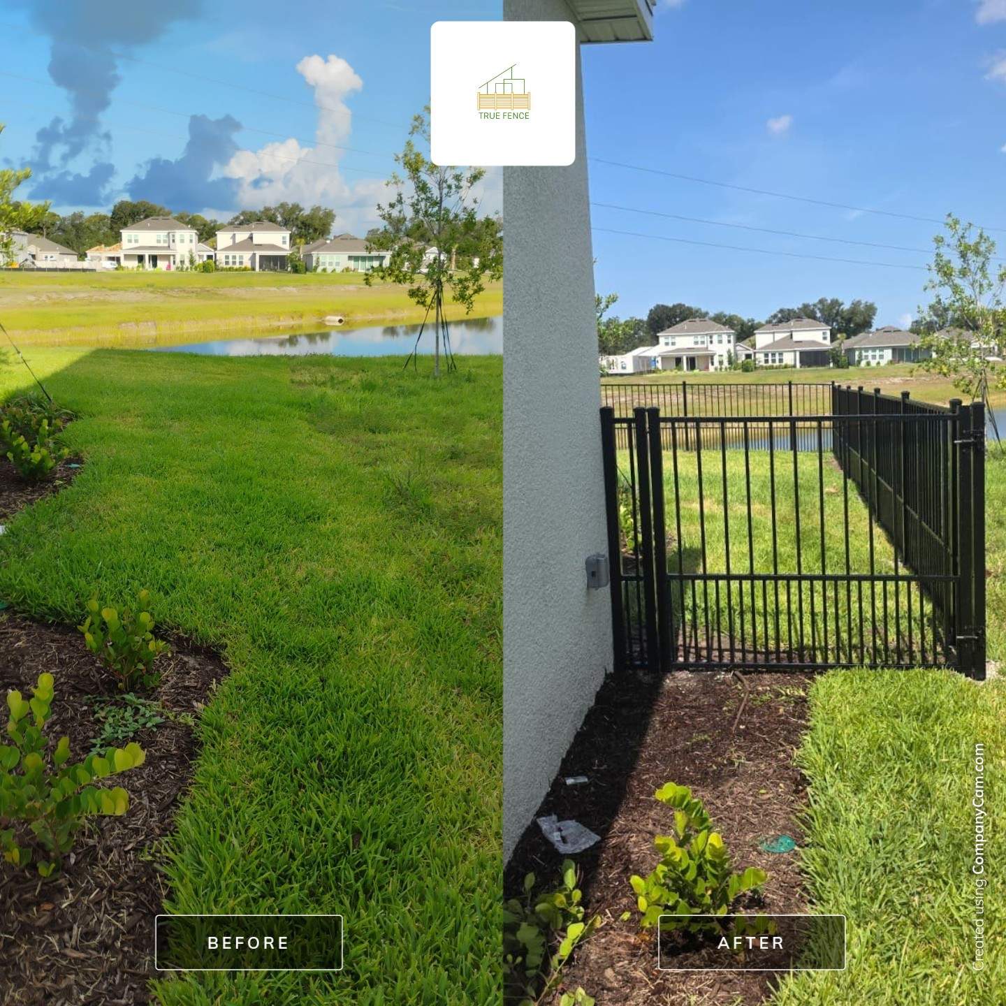 Black Aluminum Puppy Picket Fence Installation in Nokomis by True Fence LLC