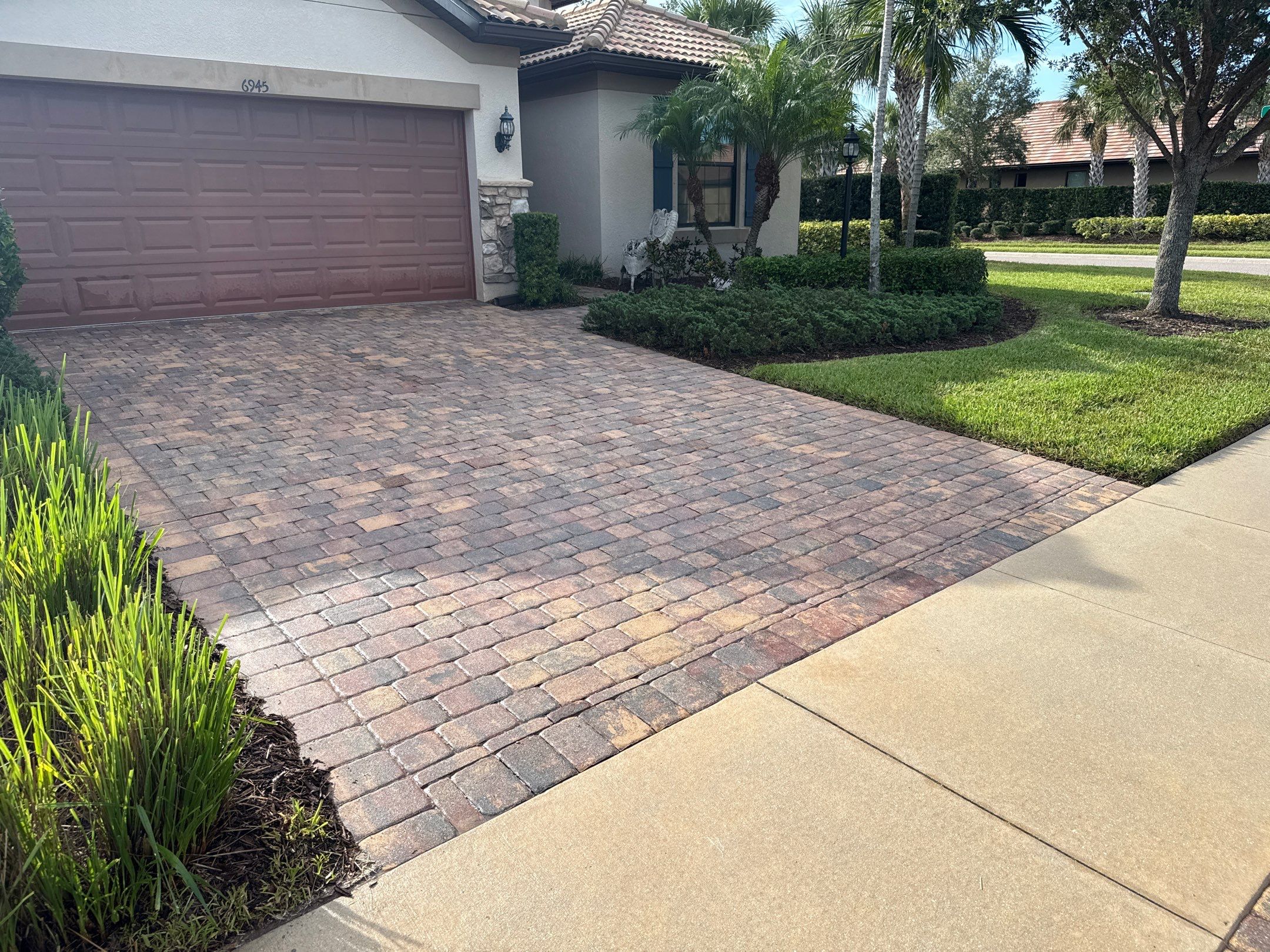 Paver Driveway & Sidewalk Cleaning – Del Webb Community, Lakewood Ranch, FL by Sunshine AquaWash