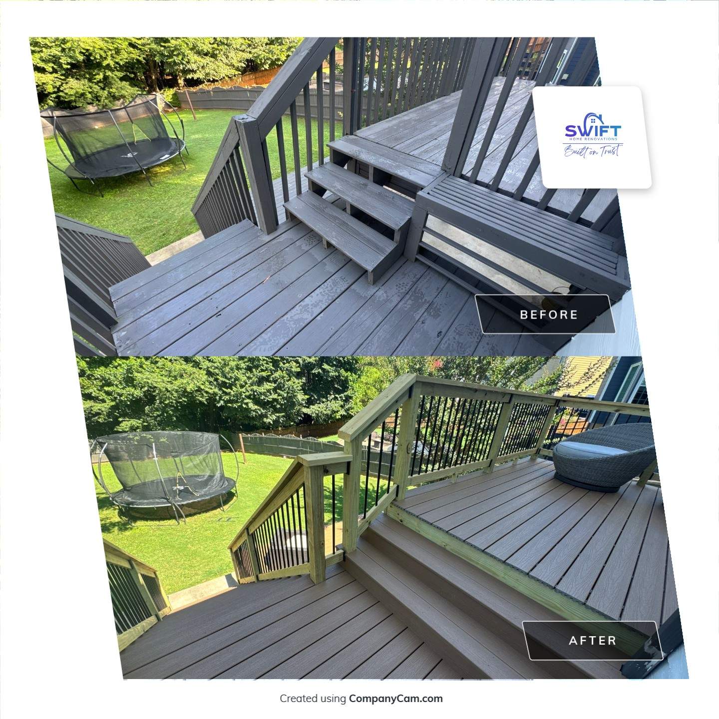 Multi-Level Composite Deck and Porch Renovation in Kennesaw by Swift Home Renovations