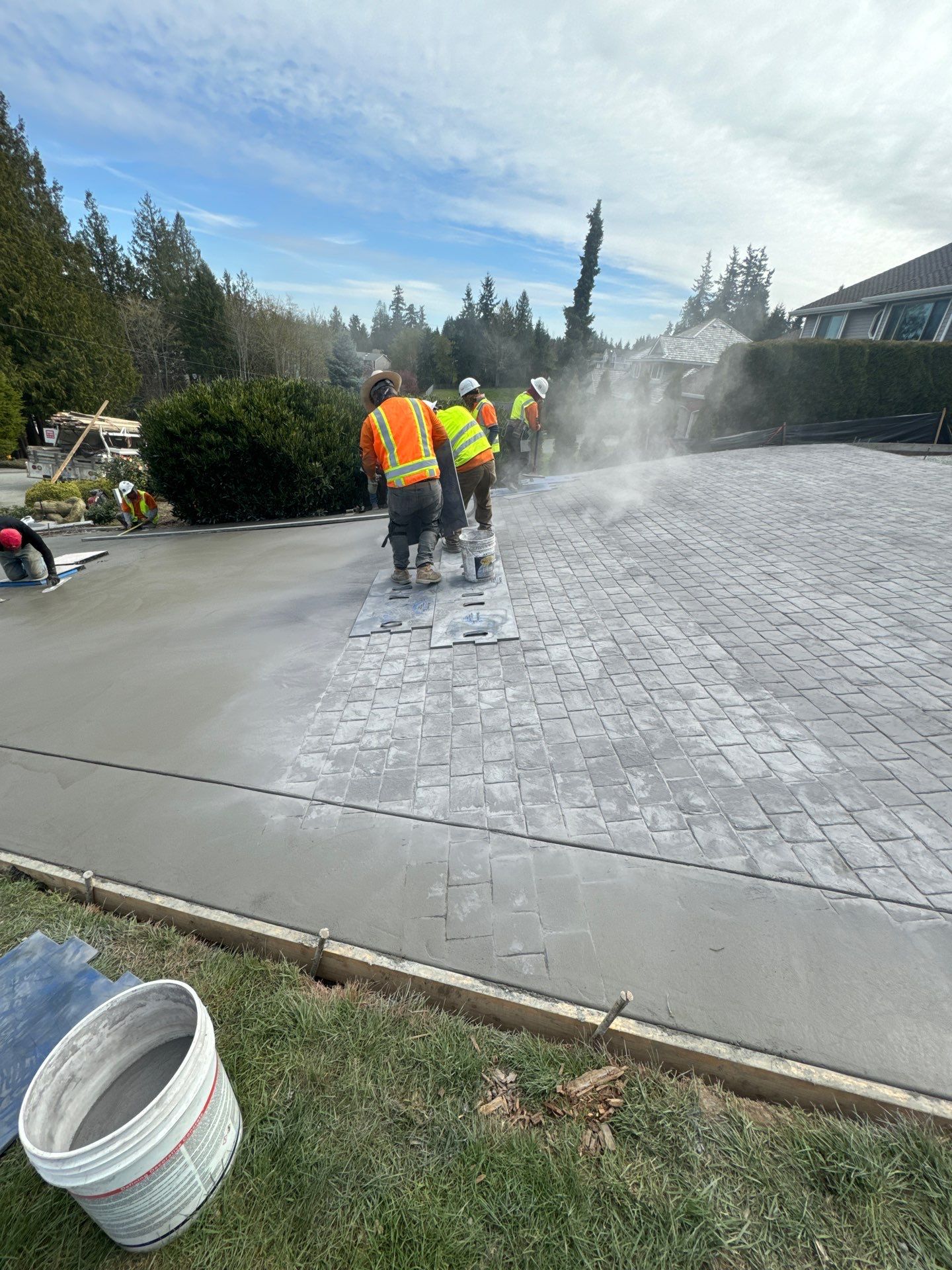 John | Stamped Concrete Driveway Makeover by Jireh Asphalt & Concrete Inc 