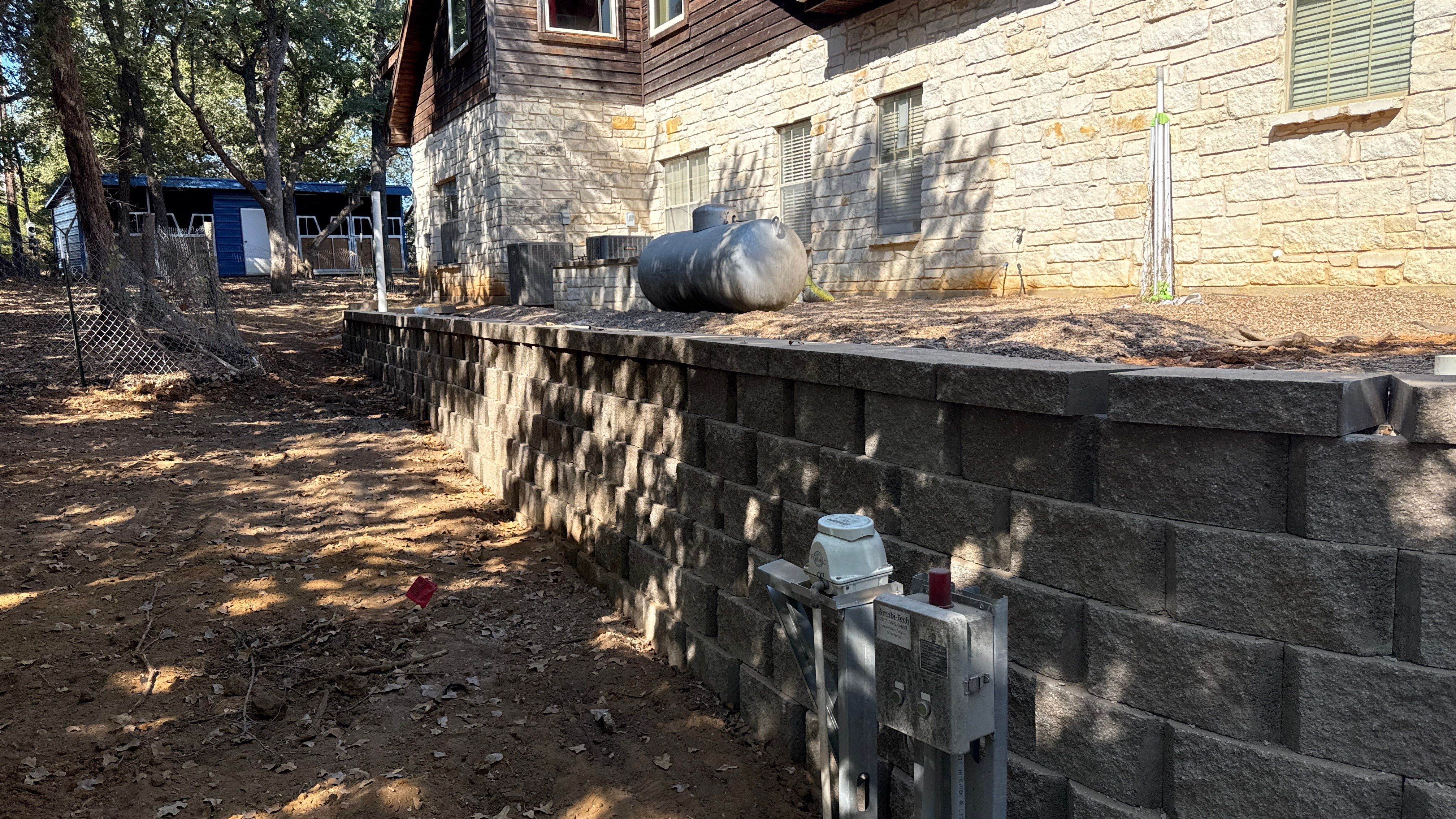 In Progress Retaining Wall Project by Peterson’s