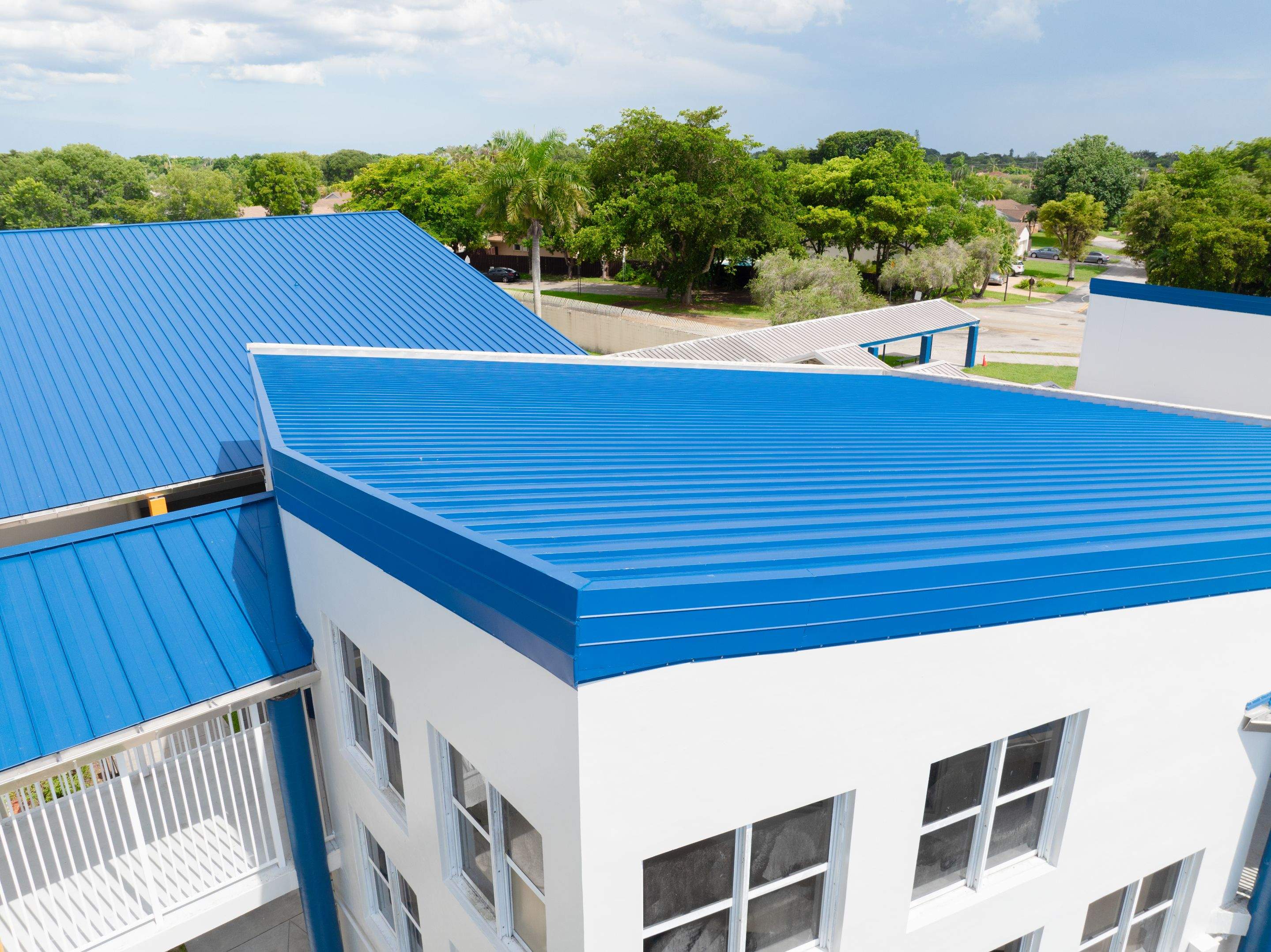 24ga 1.5" Mechanical Seam Slate Blue by Total Roofing System The Metal Roof Experts