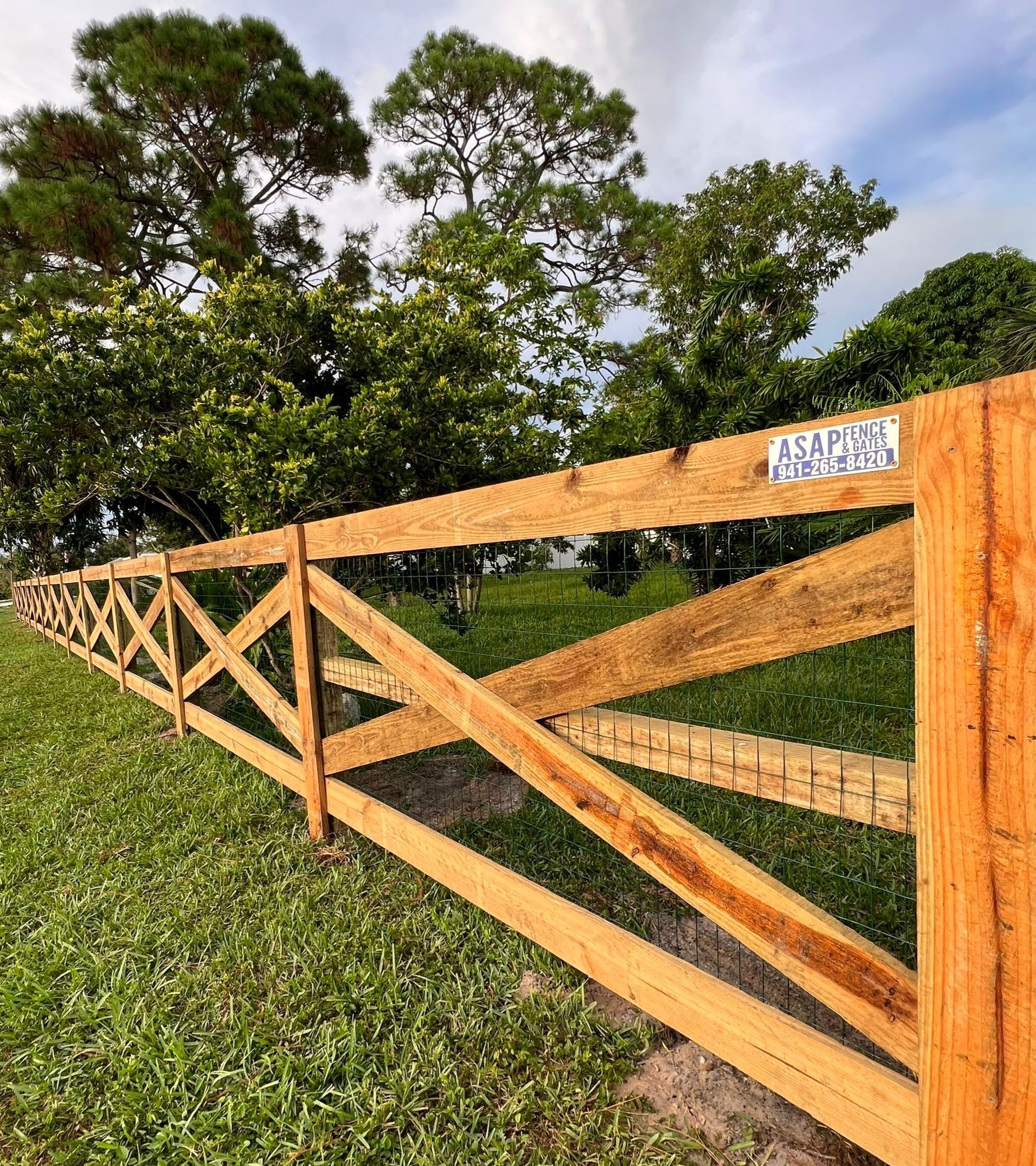 Wood Fence Installation using 4x10 Ranch Gate  by Asap fence and gates, LLC