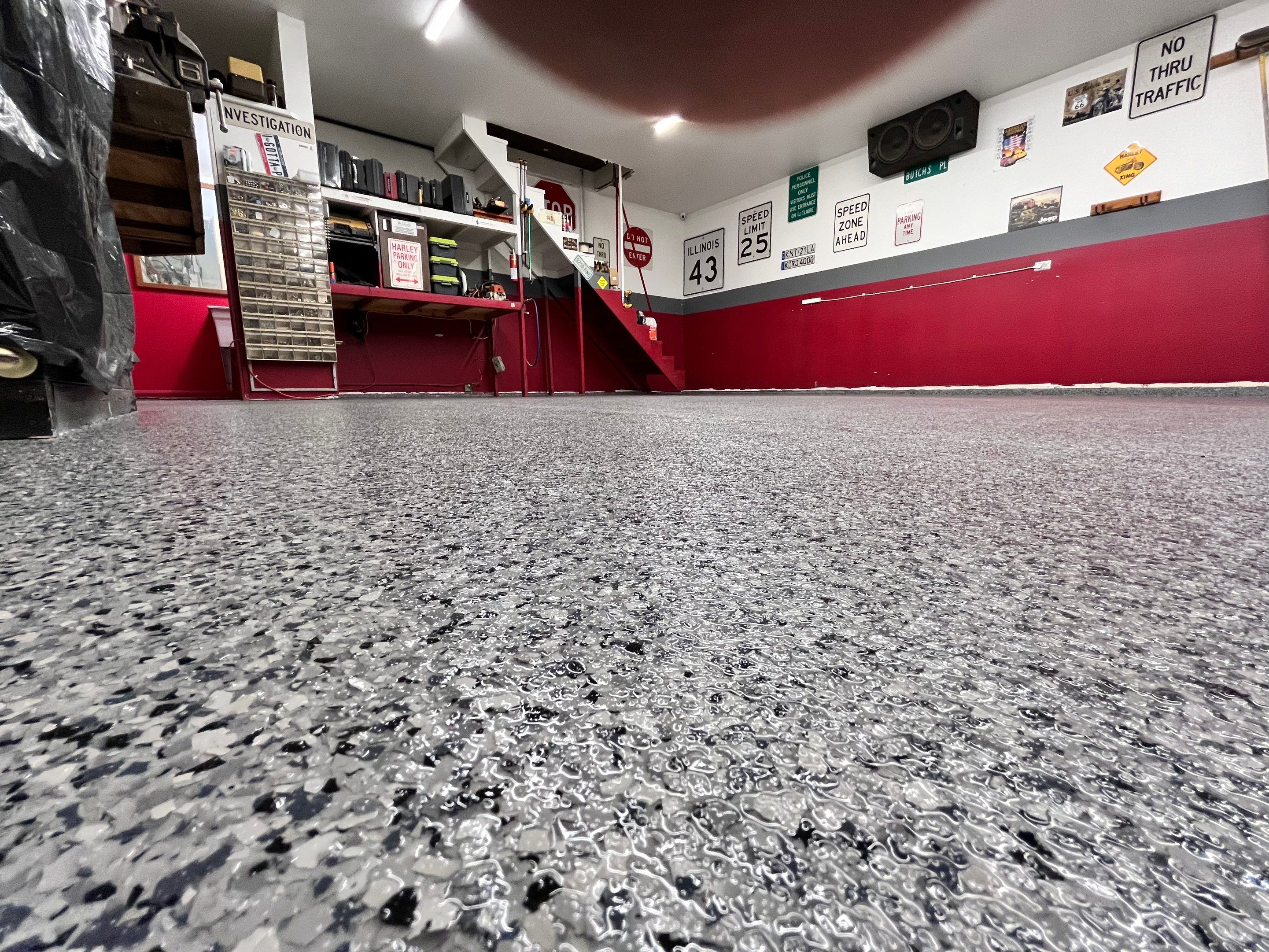 Nightfall Flake Garage Floor  by Level 10 Coatings