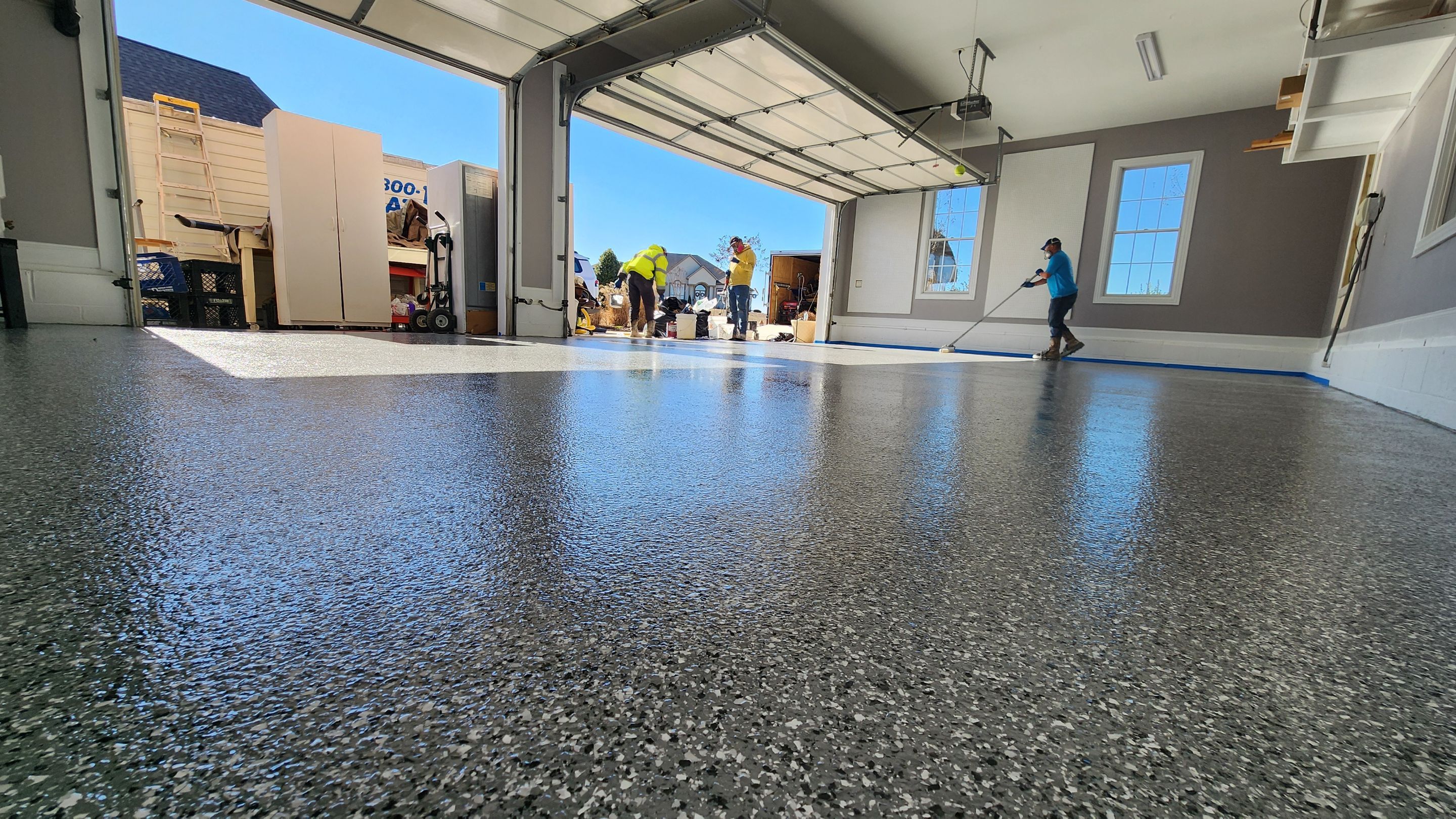 Garage transformation using Wombat flake by Opus Renovations 