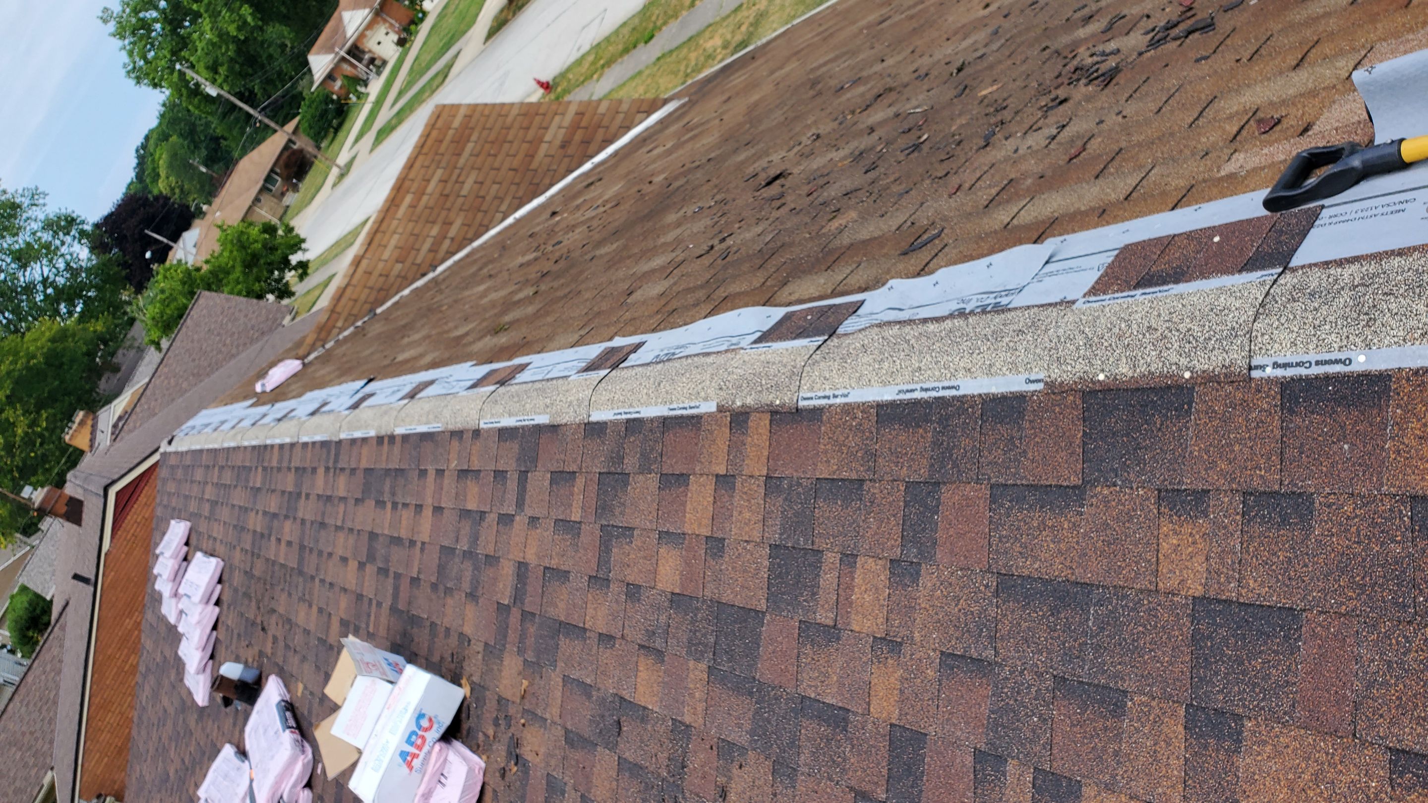 Residential Roofing Installation using Ownens Corning Duration Brownwood by Absolute Roofing and Construction