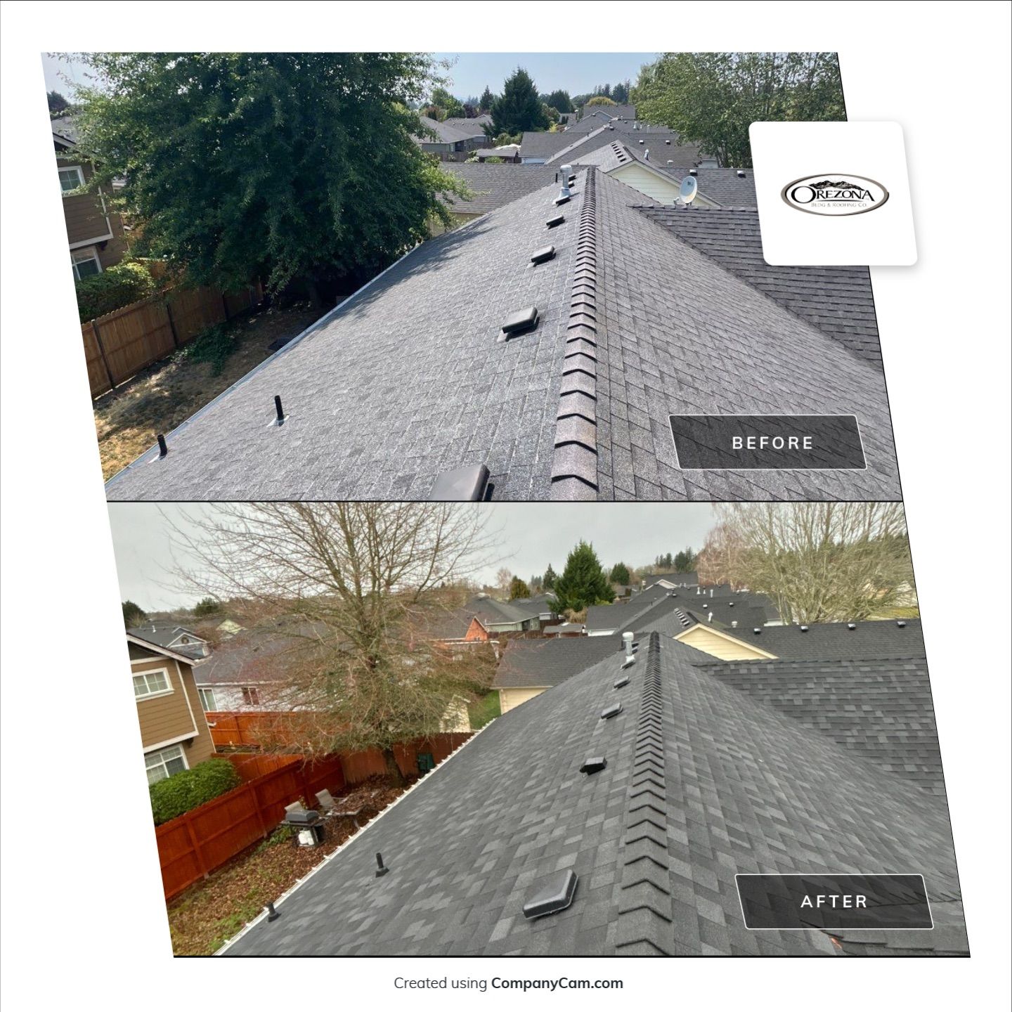 Residential Roofing Installation using IKO Dynasty (Color: Granite Black) by Orezona Building & Roofing Company, Inc.