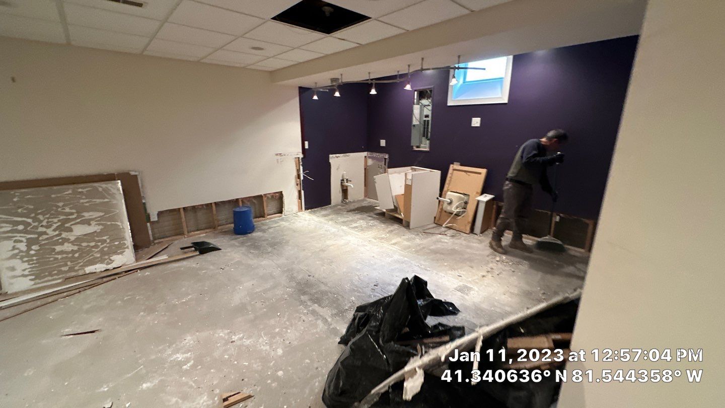 Pipe Burst Emergency Mitigation Demo and Dry Down by Absolute Roofing and Construction