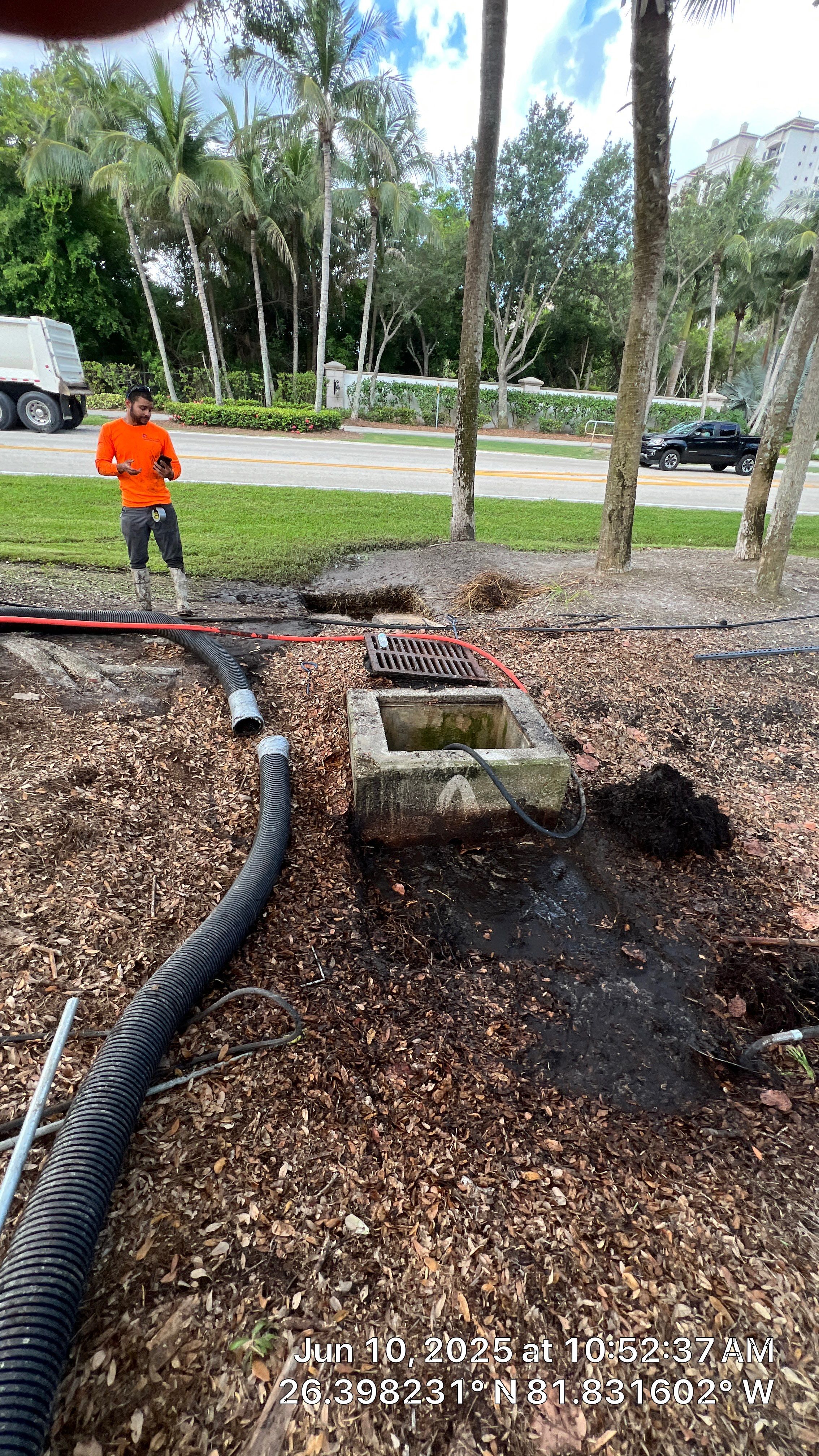Pelican Landing Beach Parking Lot Stormwater System Maintenance by Don Mar, Inc. Storm Water Solutions