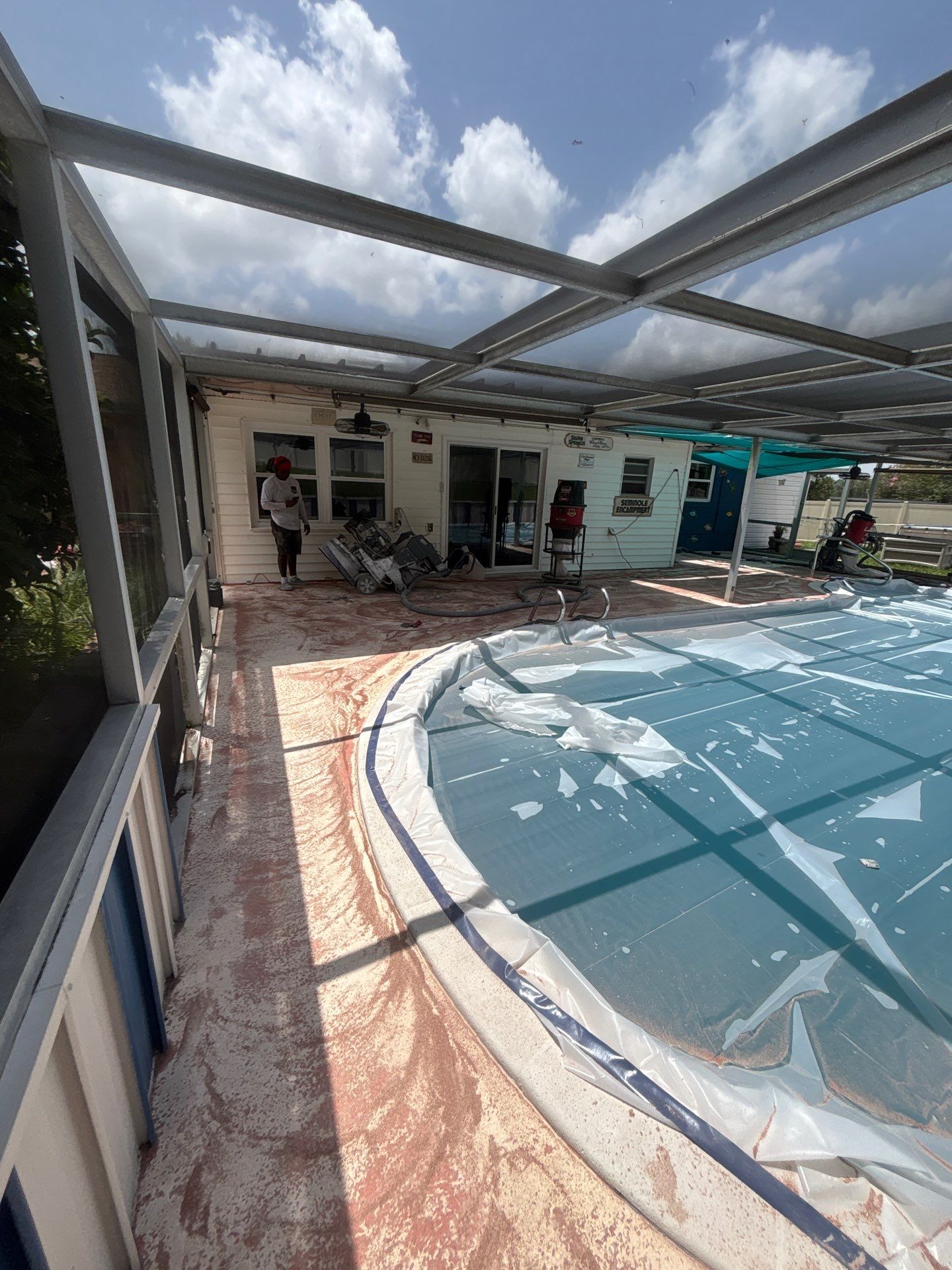 Lake Wales Pool Deck Concrete Coating with Orbit Flake by Performance Floors & Coating