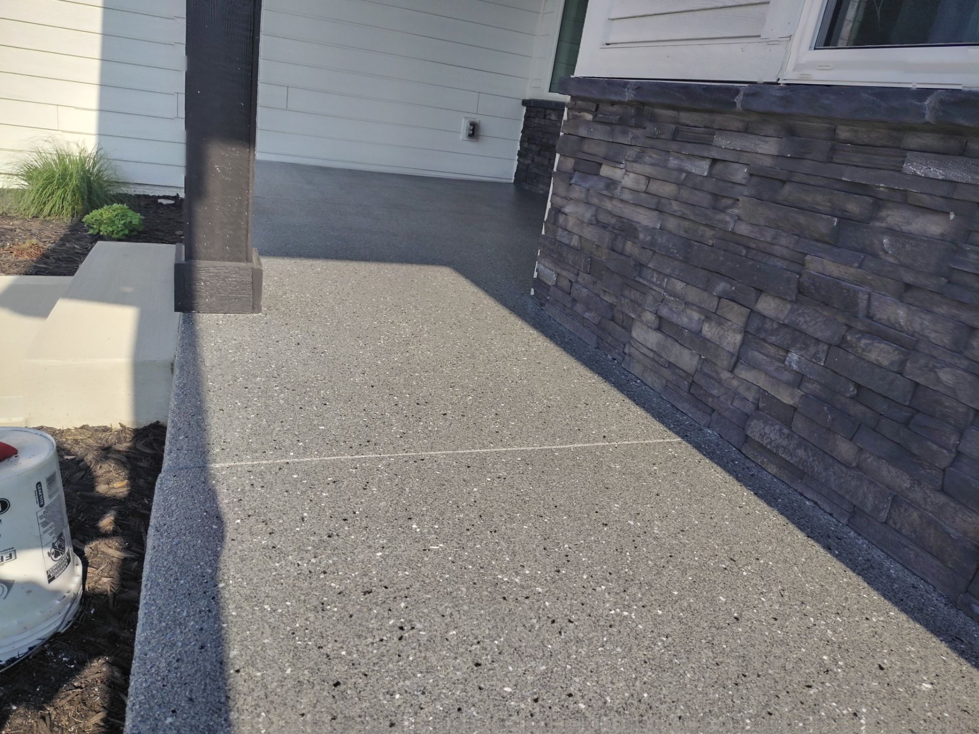 Textured Aggregate Concrete Porch Coating Installation in Norwalk