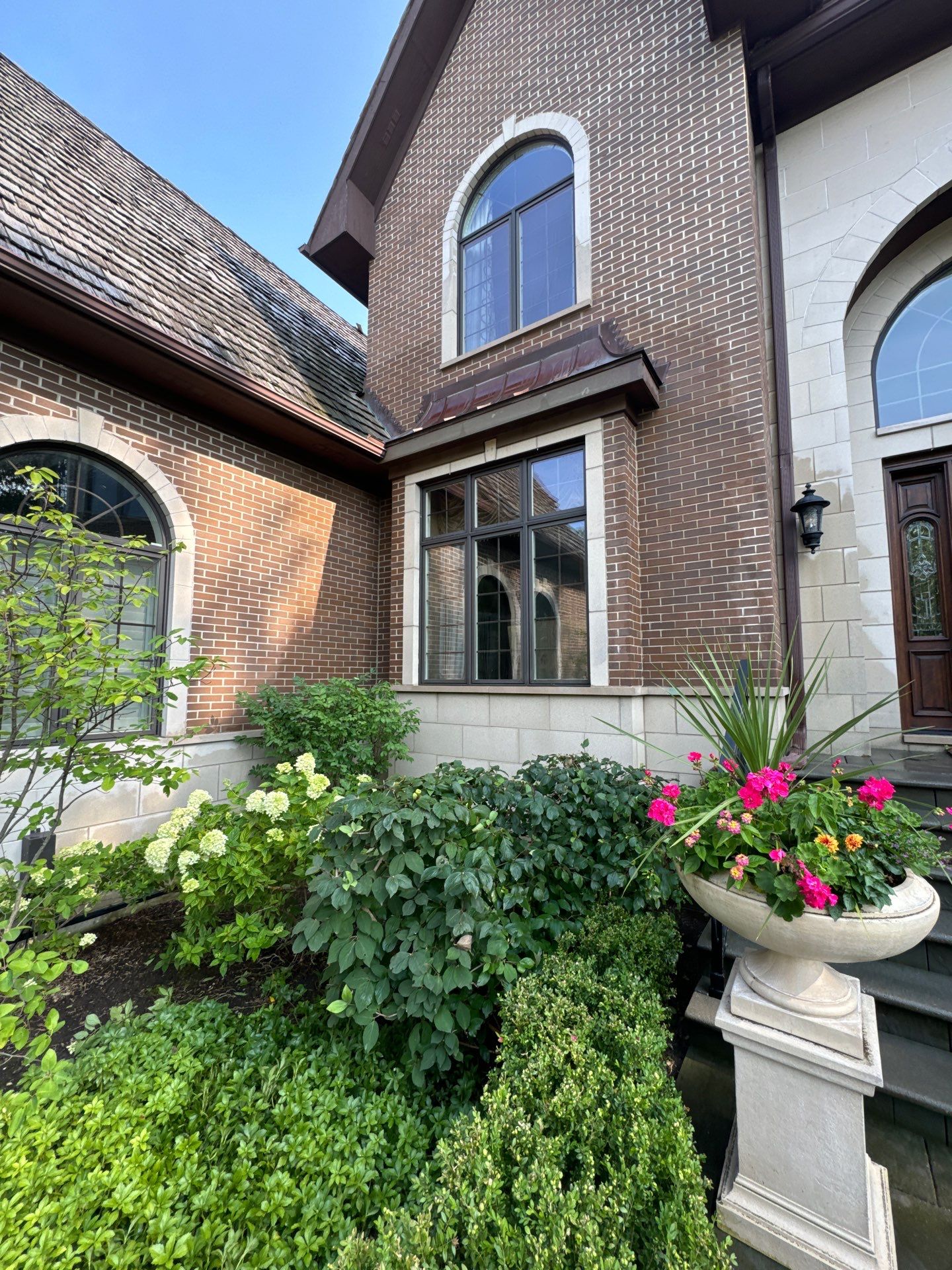 natural stone using Algaecide, soft wash soap by Northern Power Washing LLC.