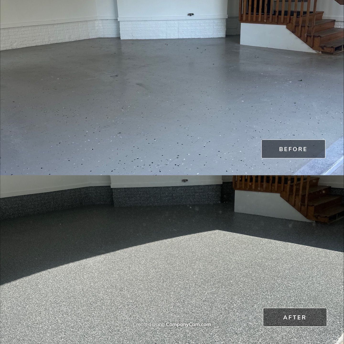 FLEXING 💪 on the Old Epoxy Coating with a Polyaspartic Coating Built to Last 💪  by Revival Concrete Coatings