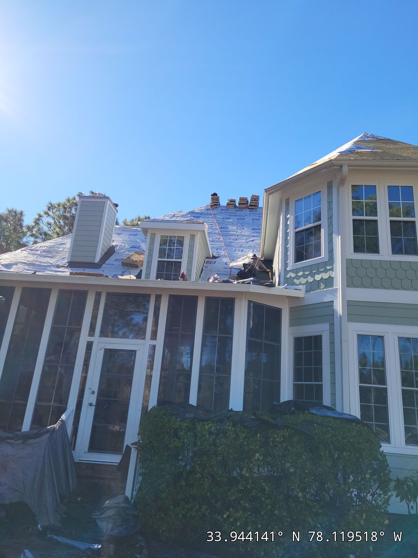Storm Damage Insurance Claim Roof Replacement in Southport, NC Using CertainTeed by RGR Construction and Roofing, LLC