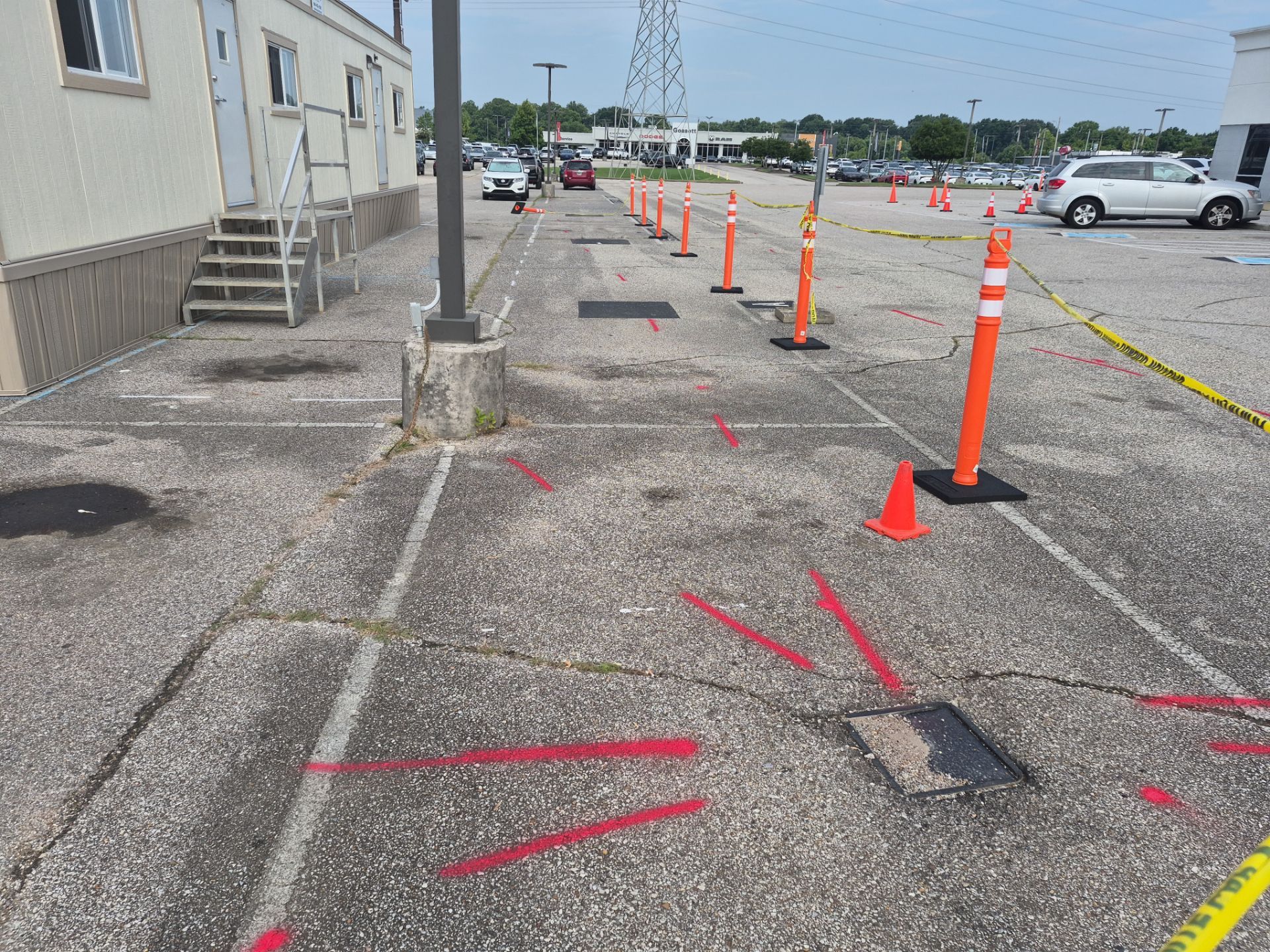Underground Utility Locating and Mapping at Memphis Car Dealership by Alsip Locating Service, LLC