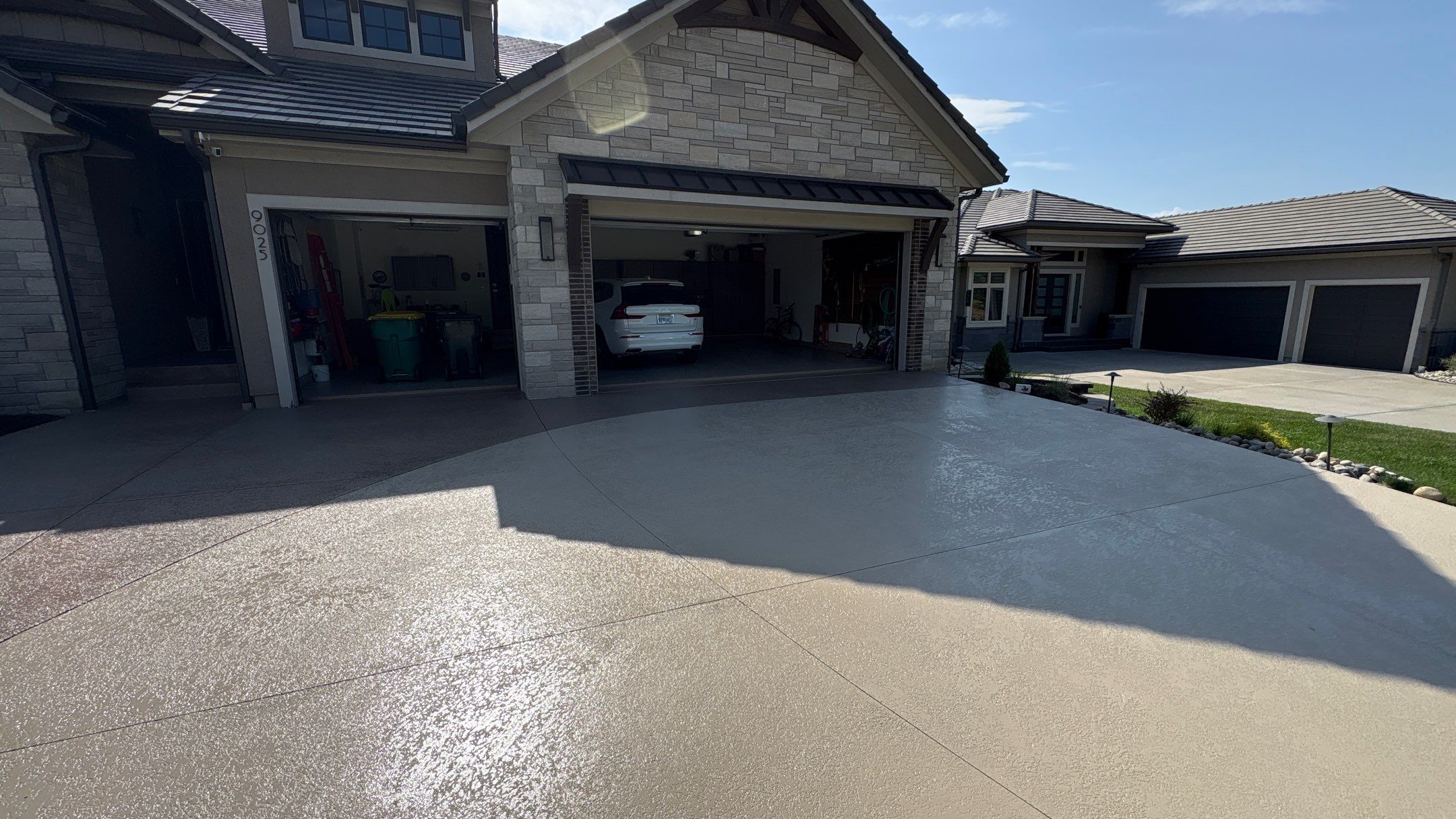 Two-Tone Driveway Resurface - Olathe, KS by Big Red Decorative Concrete, LLC