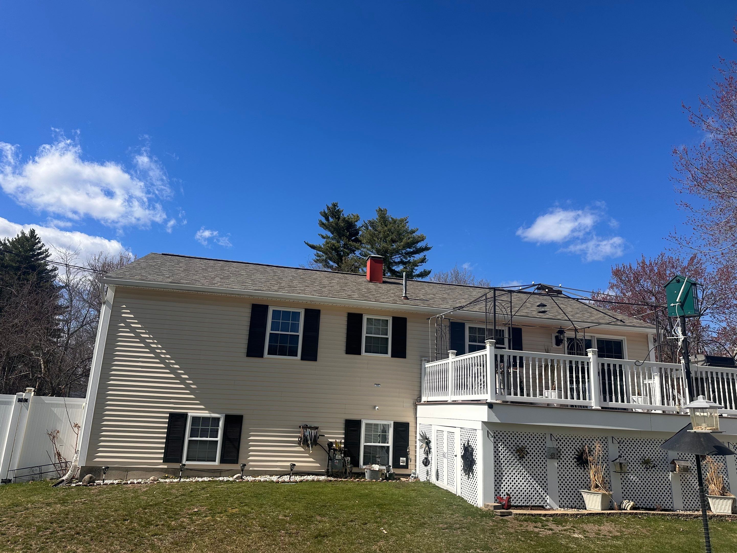 Full Residential Roof Replacement and Chimney Reflashing in Nashua by Tall pine roofing