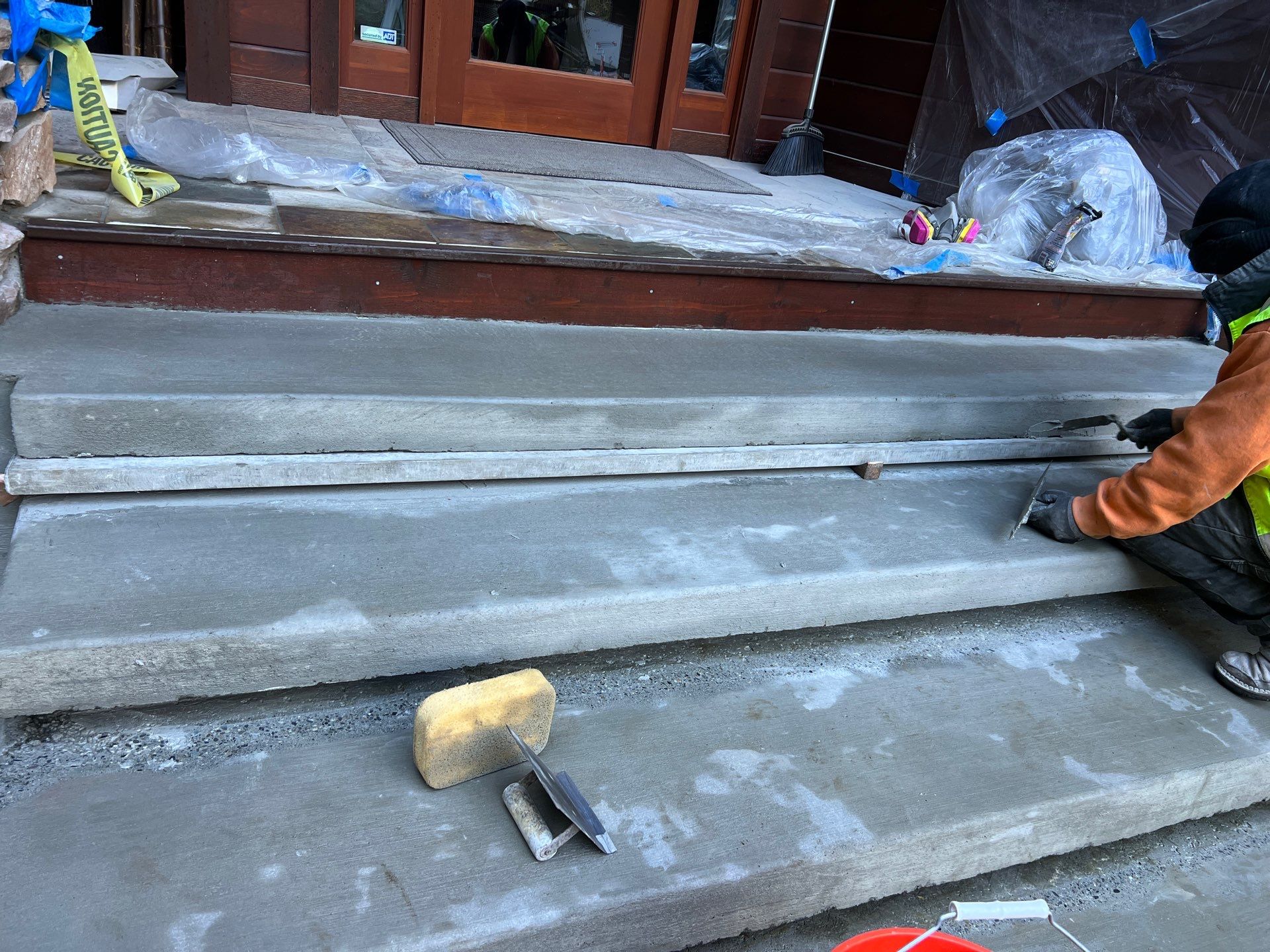 Pia | Custom Concrete Driveway, Walkway & Floating Steps by Jireh Asphalt & Concrete Inc 