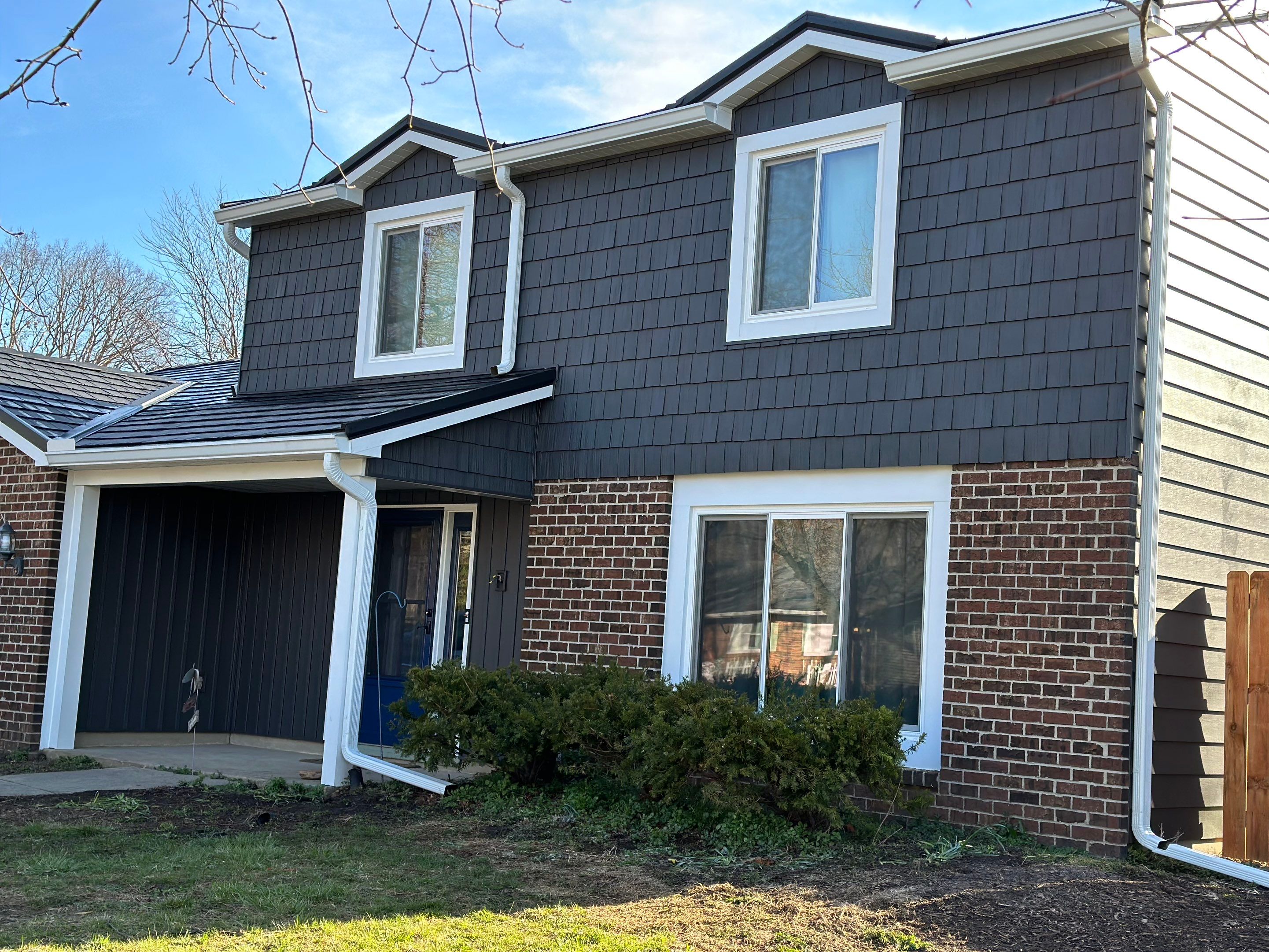 Full Exterior Home Transformation – Metal Slate Roof in Fort Wayne, IN by 4Ever Metal Roofing