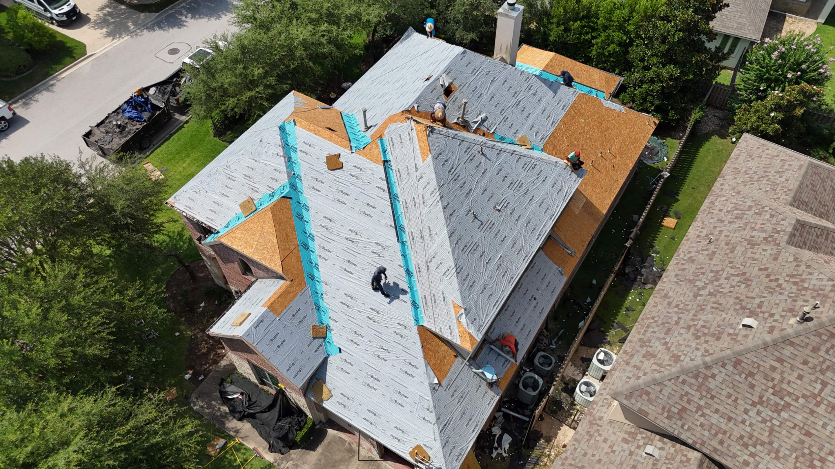 Austin Residential Roof Installation with GAF Shingles and Radiant Barrier by RoofsOnly.com