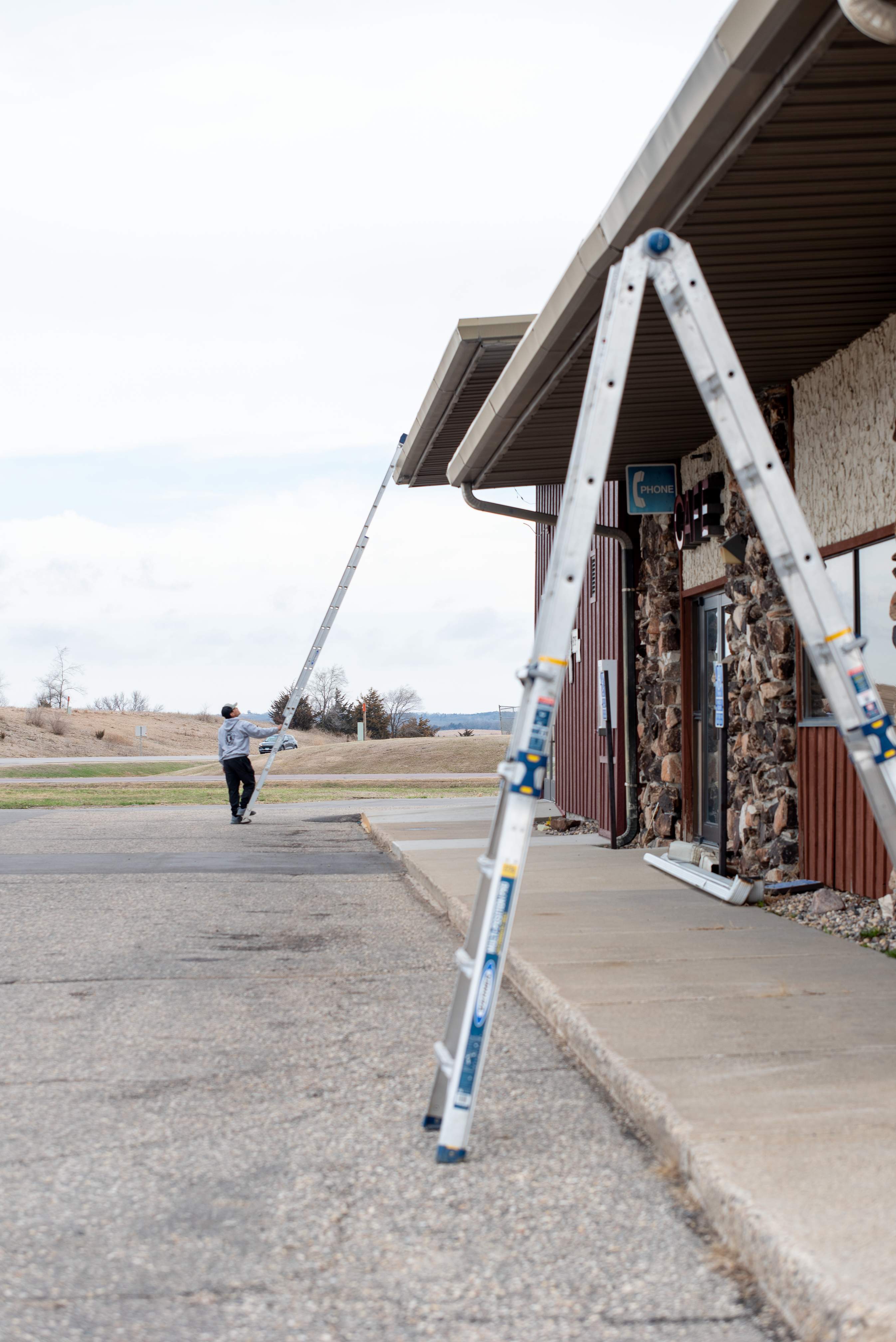Commercial Gutter Repair in New London MN | Reseaming Gutters & New Downspouts by Next Level Seamless Gutters / Exteriors Inc.