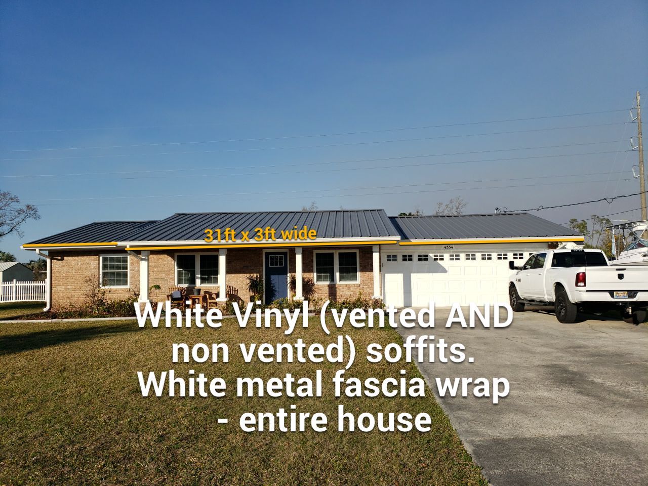 Soffit and Fascia Installation Using White Vinyl Soffit by Gutter Professors