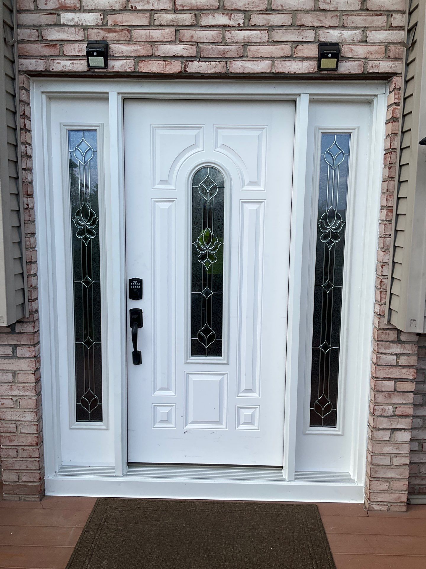 Fiberglass Entry Door and Decorative Sidelight Installation in Shamokin Dam by Esh Builders