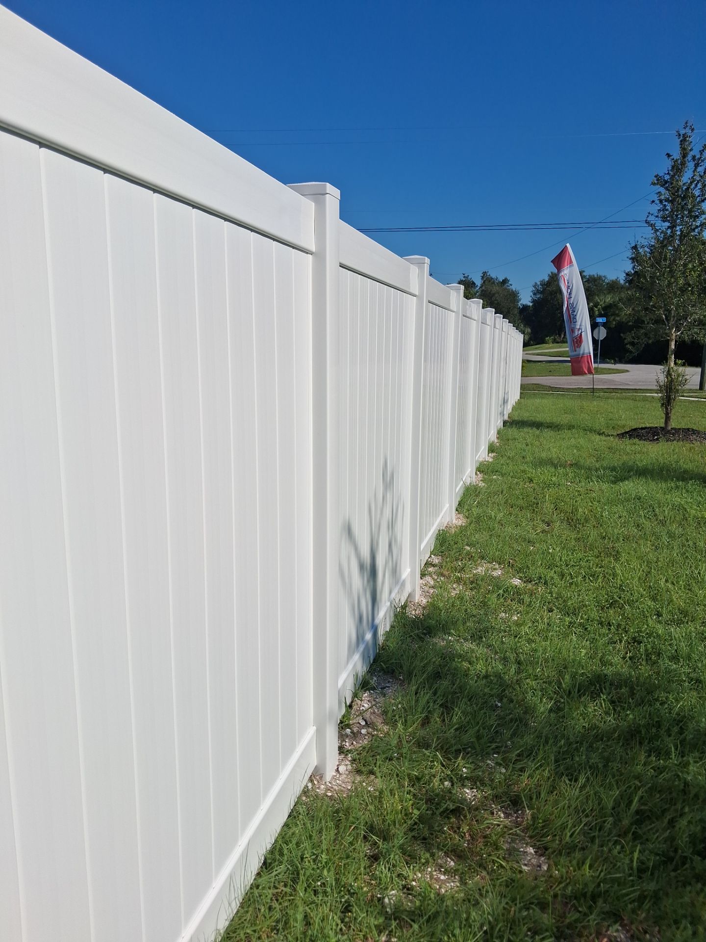 White Vinyl Privacy Fence Installation for North Port Residence by True Fence LLC