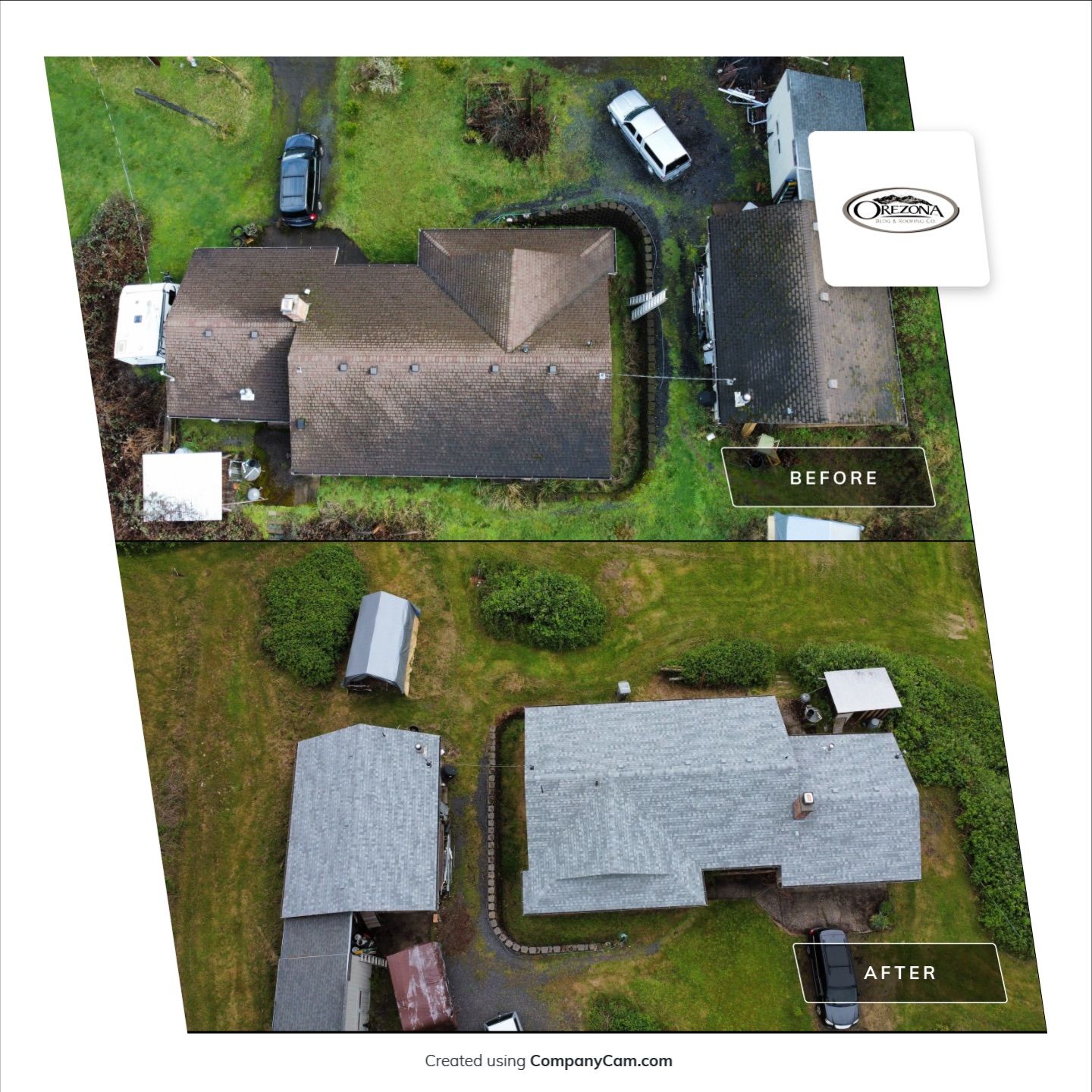 Residential Roofing Installation using IKO Dynasty (Color: Frostone Grey) by Orezona Building & Roofing Company, Inc.
