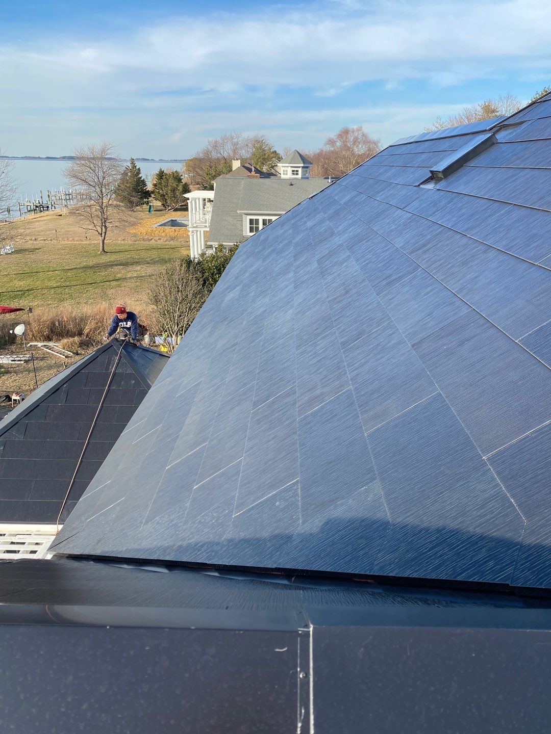 Tesla Solar Roof on the Chesapeake Bay by American Home Contractors