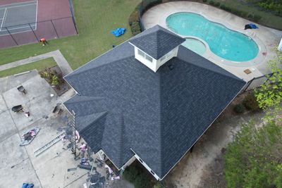 Pool House Roof Replacement using Owens Corning Onyx Black