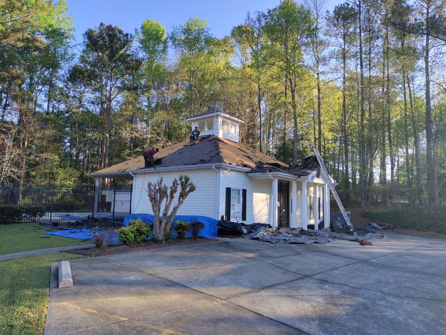 Pool House Roof Replacement using Owens Corning Onyx Black by Inspector Roofing and Restoration