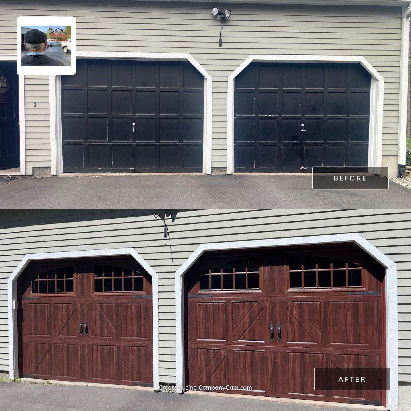 Elegant Garage Door Upgrade with Amarr Classica by DiGiorgi Roofing and Siding Inc