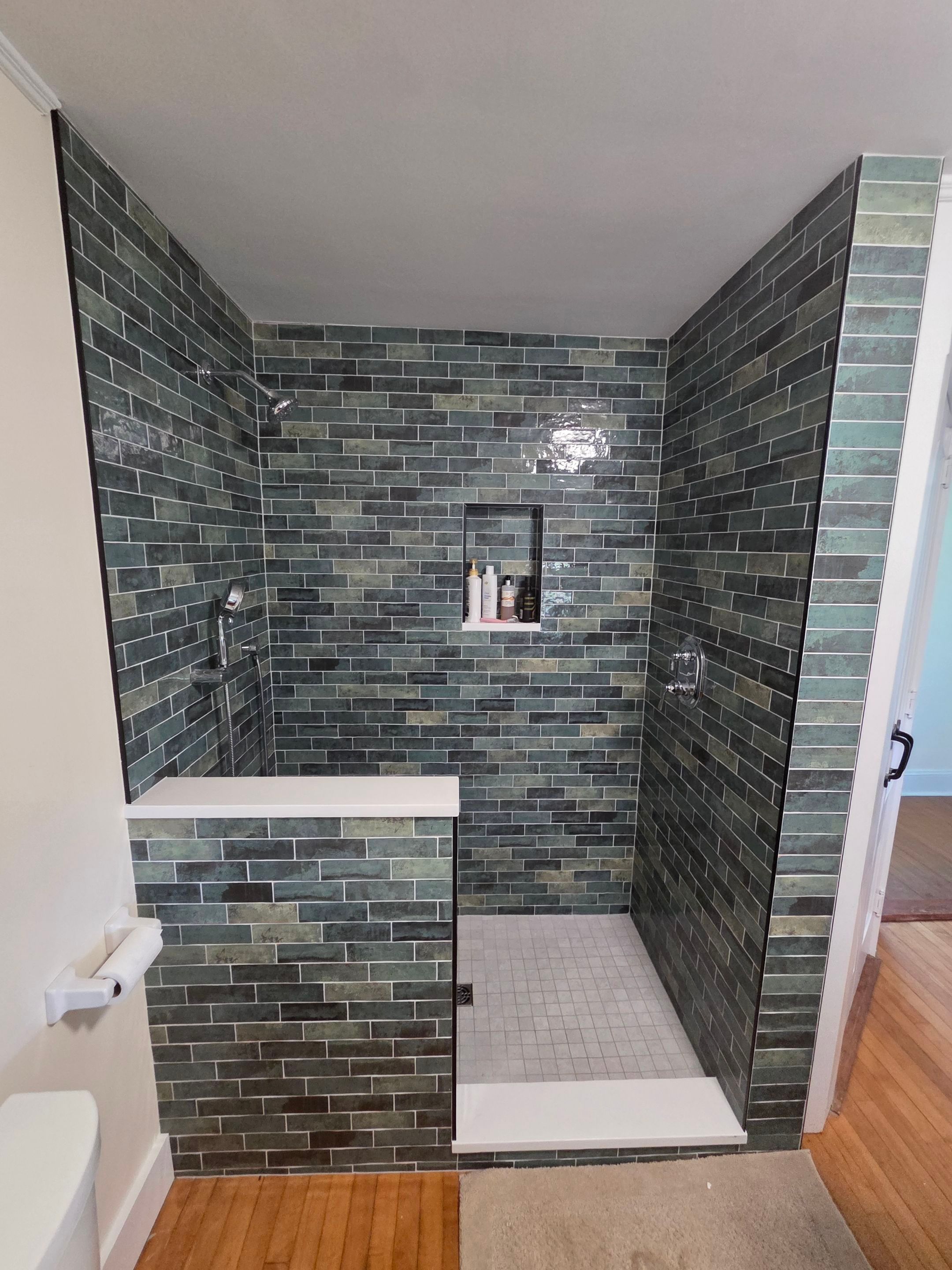 Bathroom Remodel using Tempered Shower Glass by Cheshire Glass Company