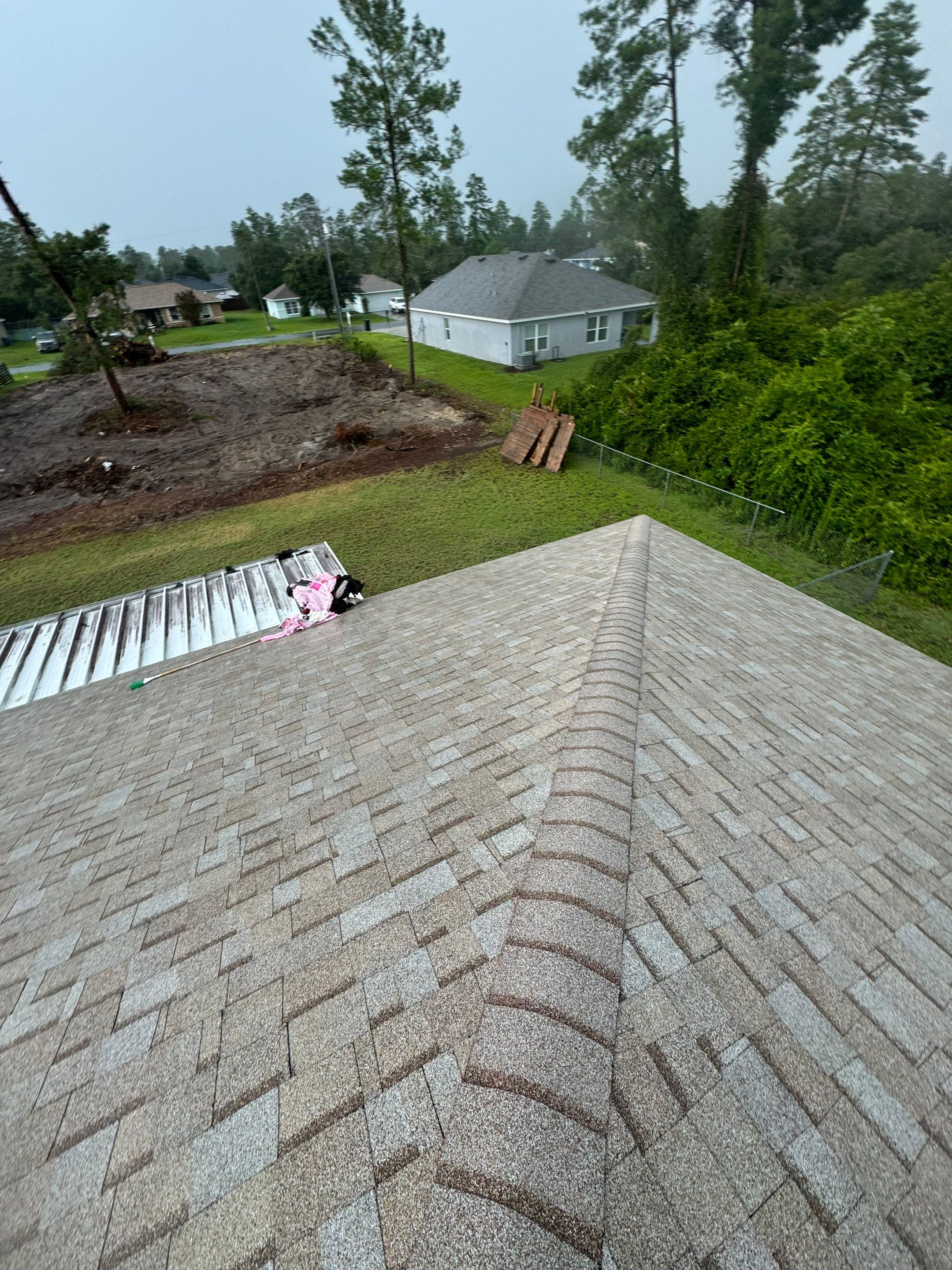 Amber Color Shingles on a new Ocala Reroof by Brehm Roofing
