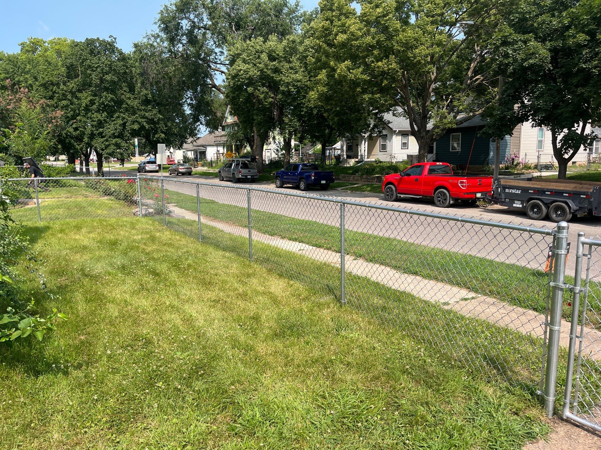Galvanized Chain Link Perimeter Fence and Gate Installation in Waterloo by Perfect Picket Fence and Stain