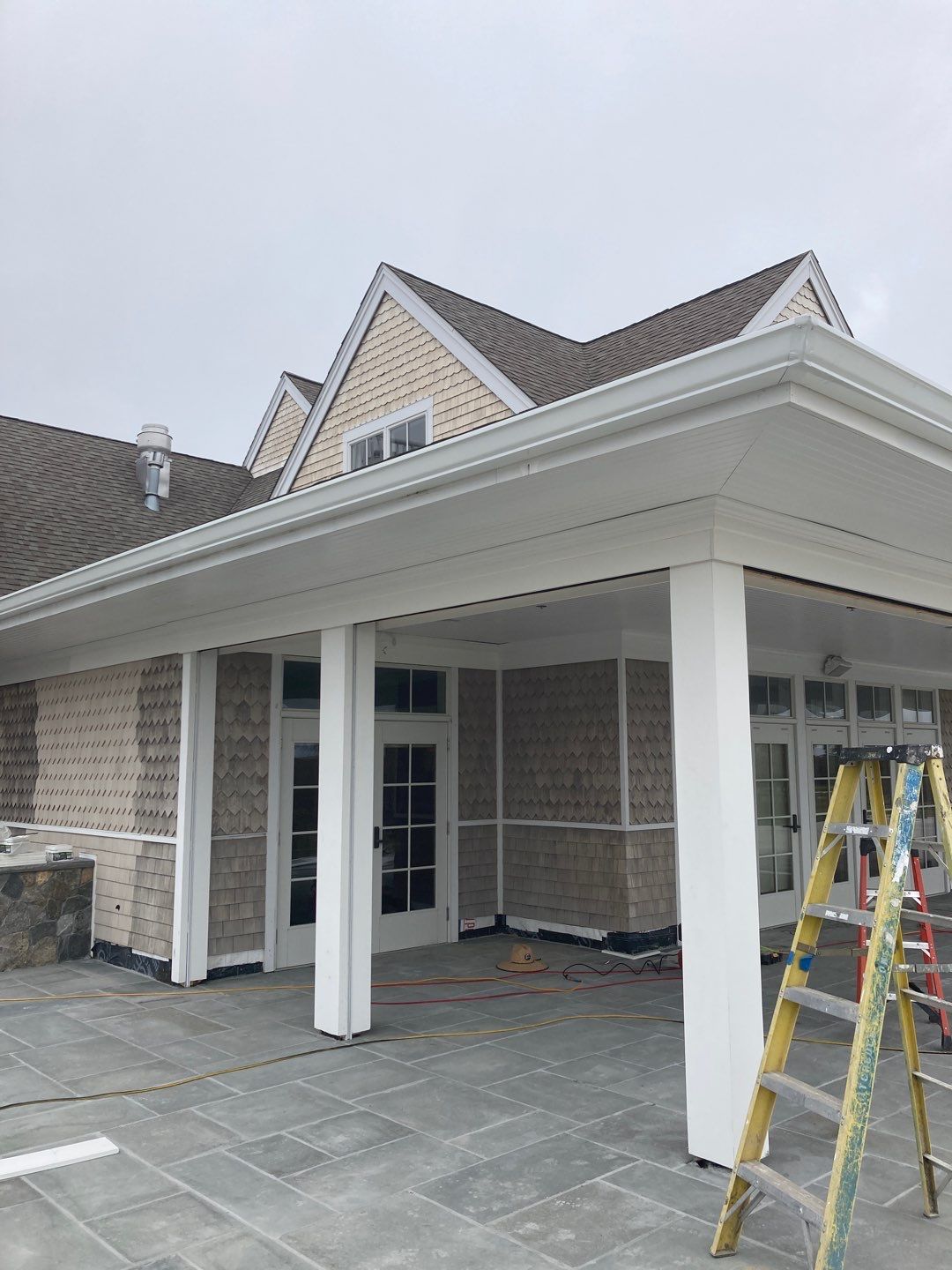 Gutter Installation using 6" K-Style Aluminum Gutter at the Sacconnesset Golf Club by Gutter Pro Enterprises