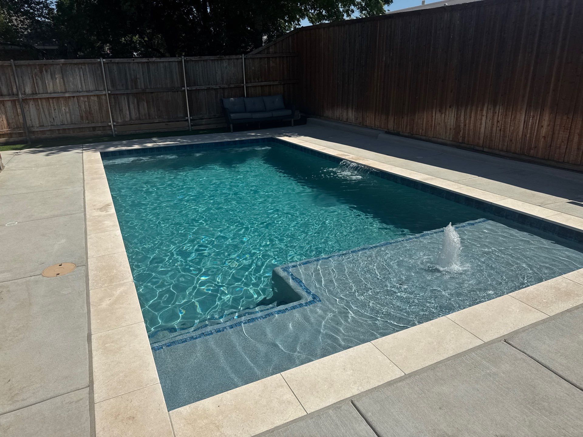 Modern Rectangular Plunge Pool with Turf by Pinnacle Pools and Spas - DFW