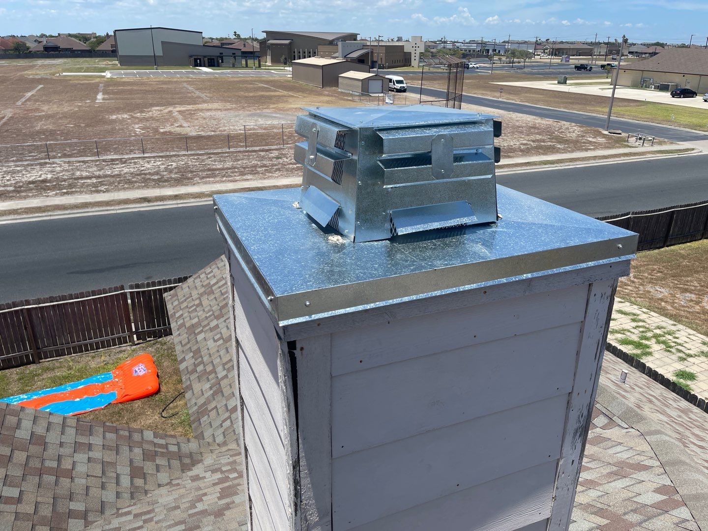 Chimney Cap Replacement using Custom Fabricated Steel by Lighthouse Roofing